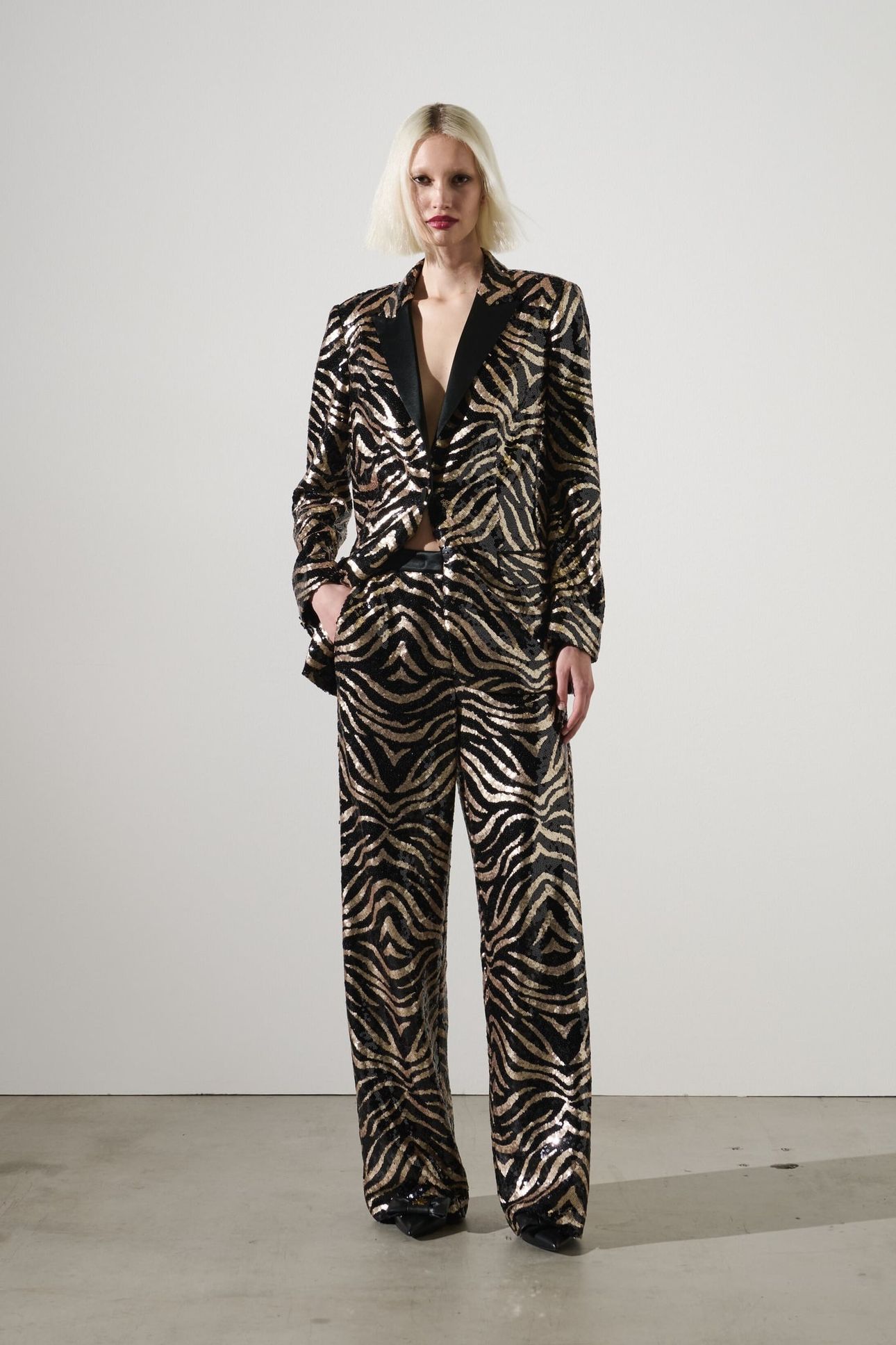 SEQUIN PANTS BLACK/GOLD 1