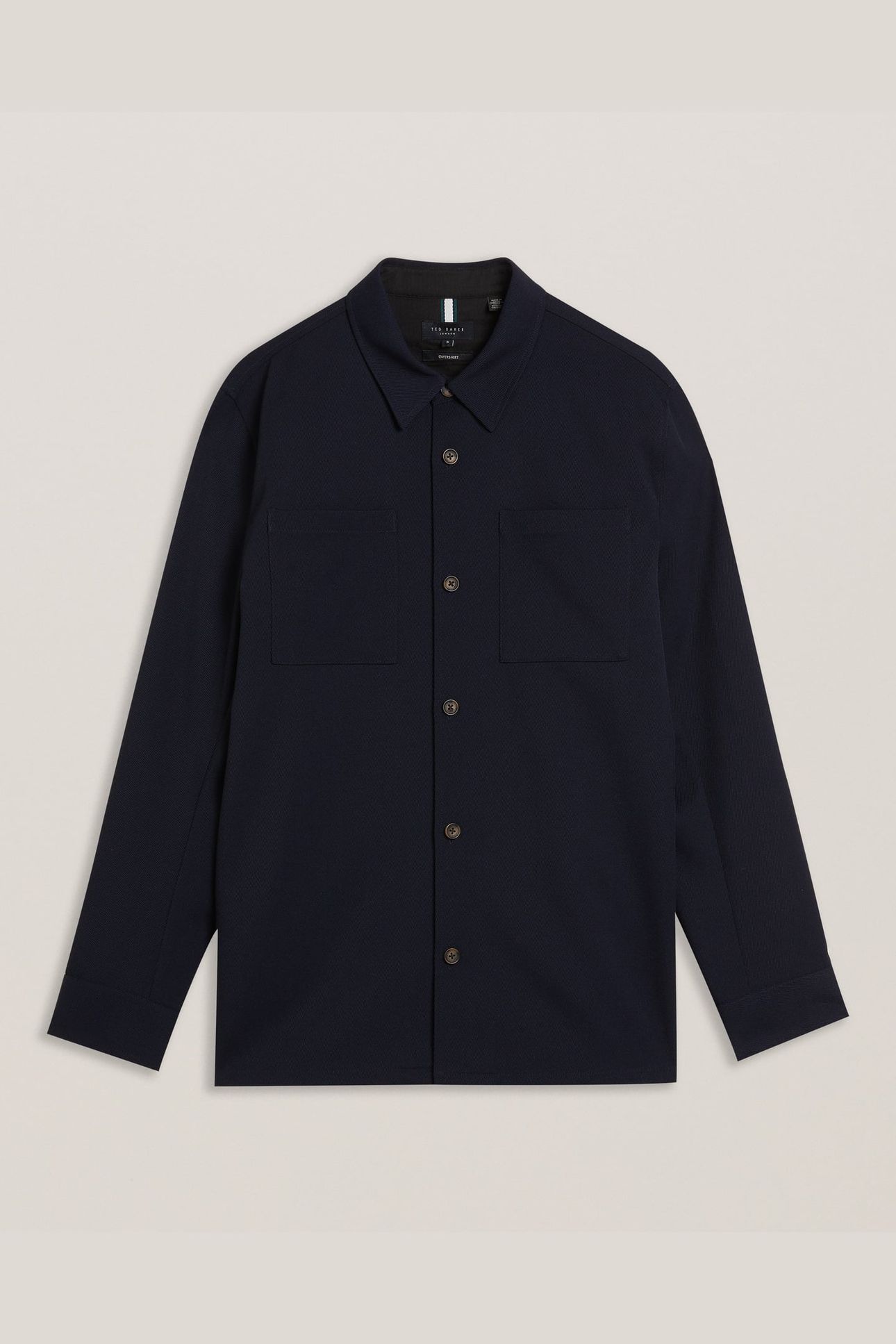NALFANS LS WOOL BLEND TWILL OVER SHIRT NAVY 4