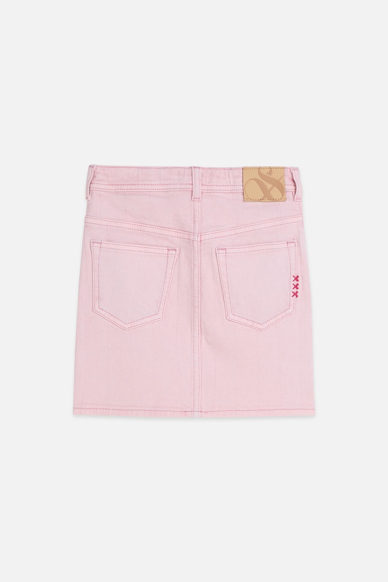 GIRLS DENIM MINI SKIRT DARK PINK 2