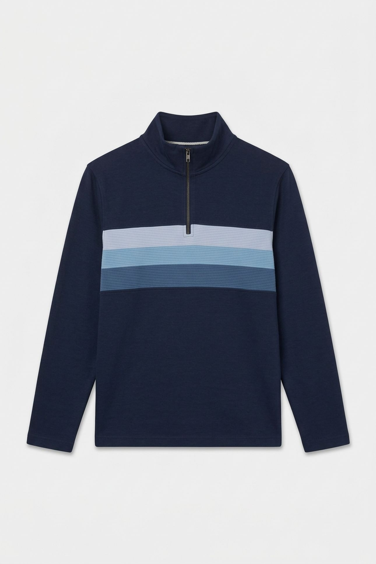 LONGMNJ OMBRE DETAIL HALF ZIP SWEASHIRT NAVY 3