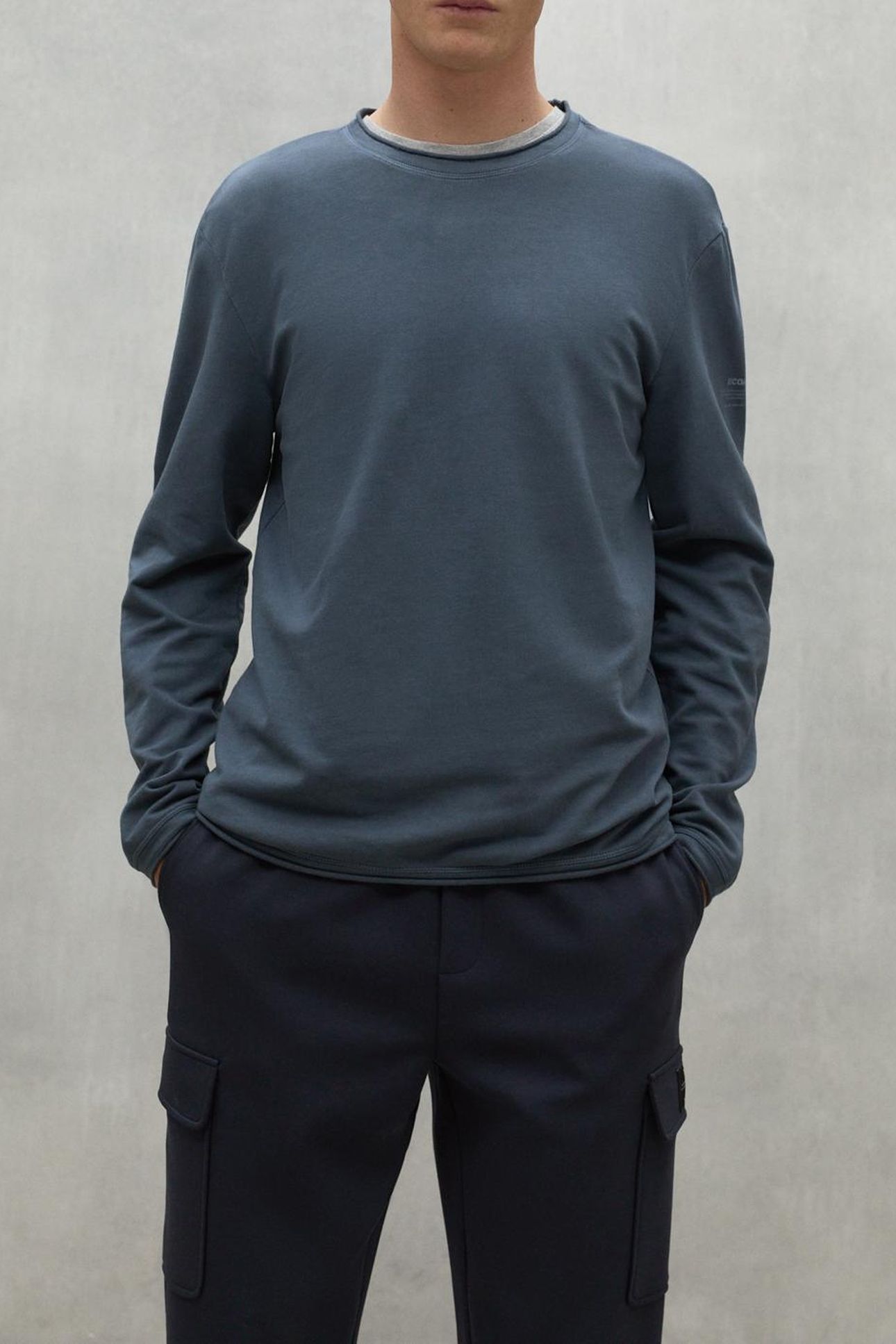 NOWALF LONG SLEEVE T-SHIRT STEEL BLUE 1