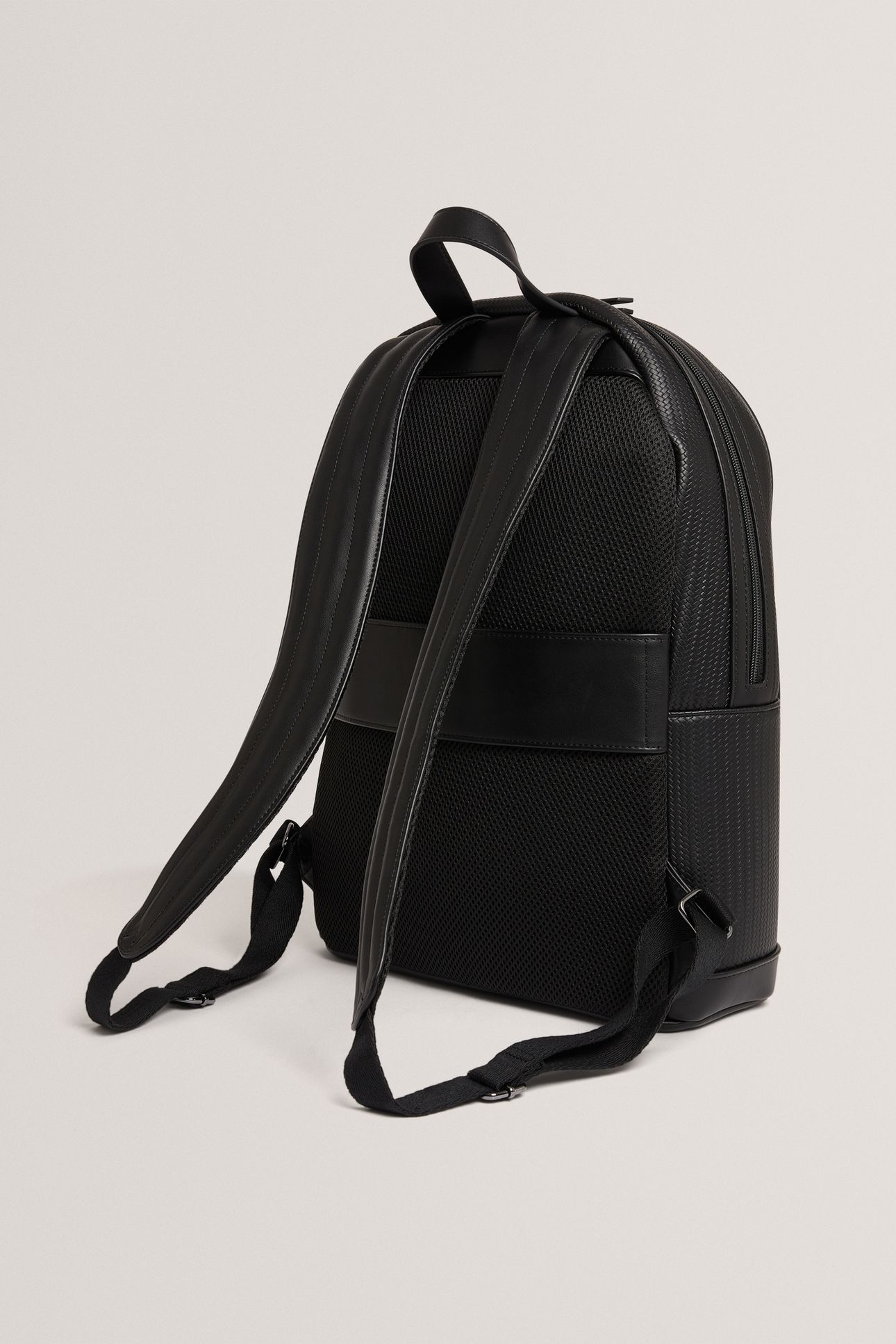 PRINTED WEAVE PU BACKPACK BLACK 3