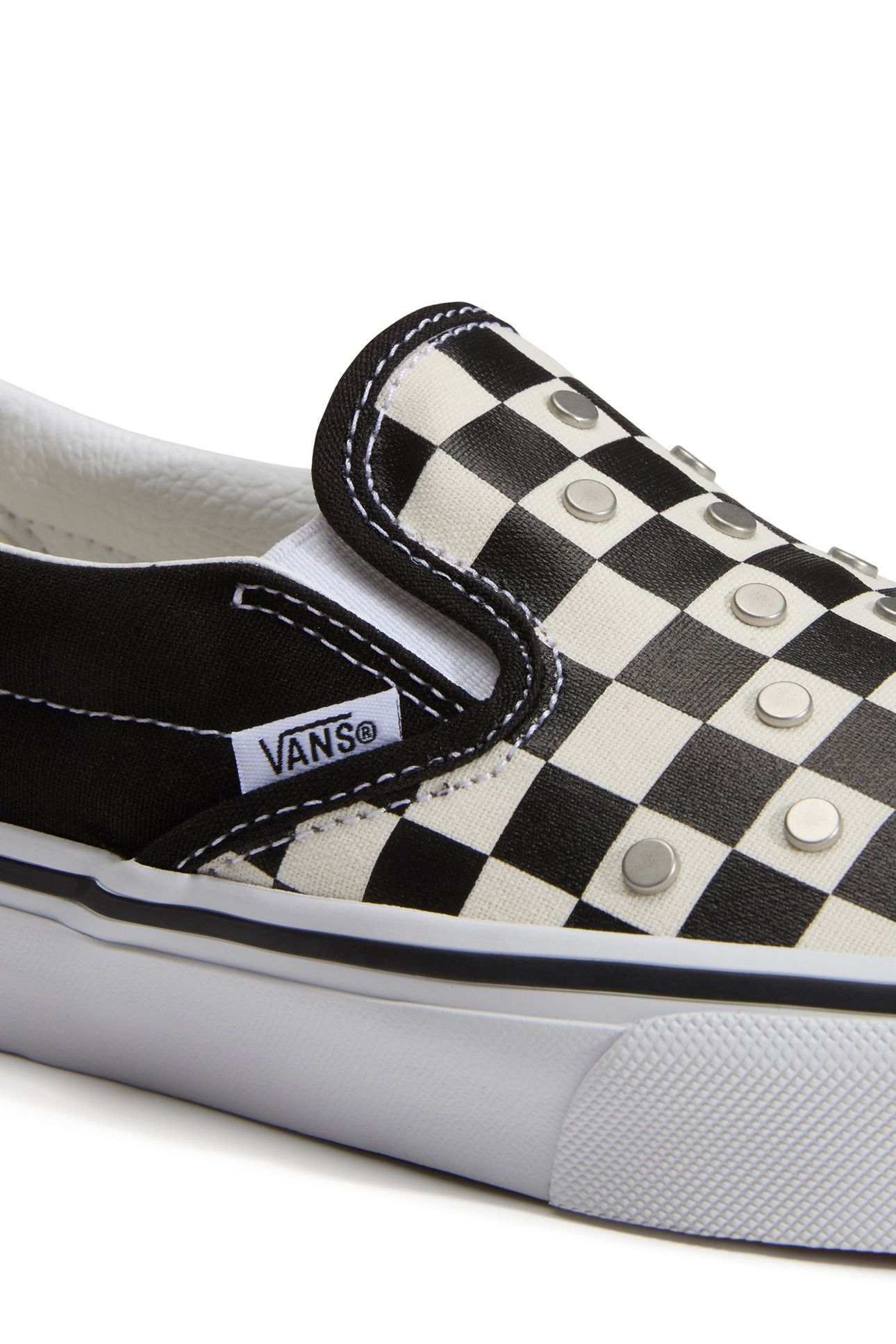 UNISEX CLASSIC SLIP-ON CHECKERBOARD STUDS BLACK 6