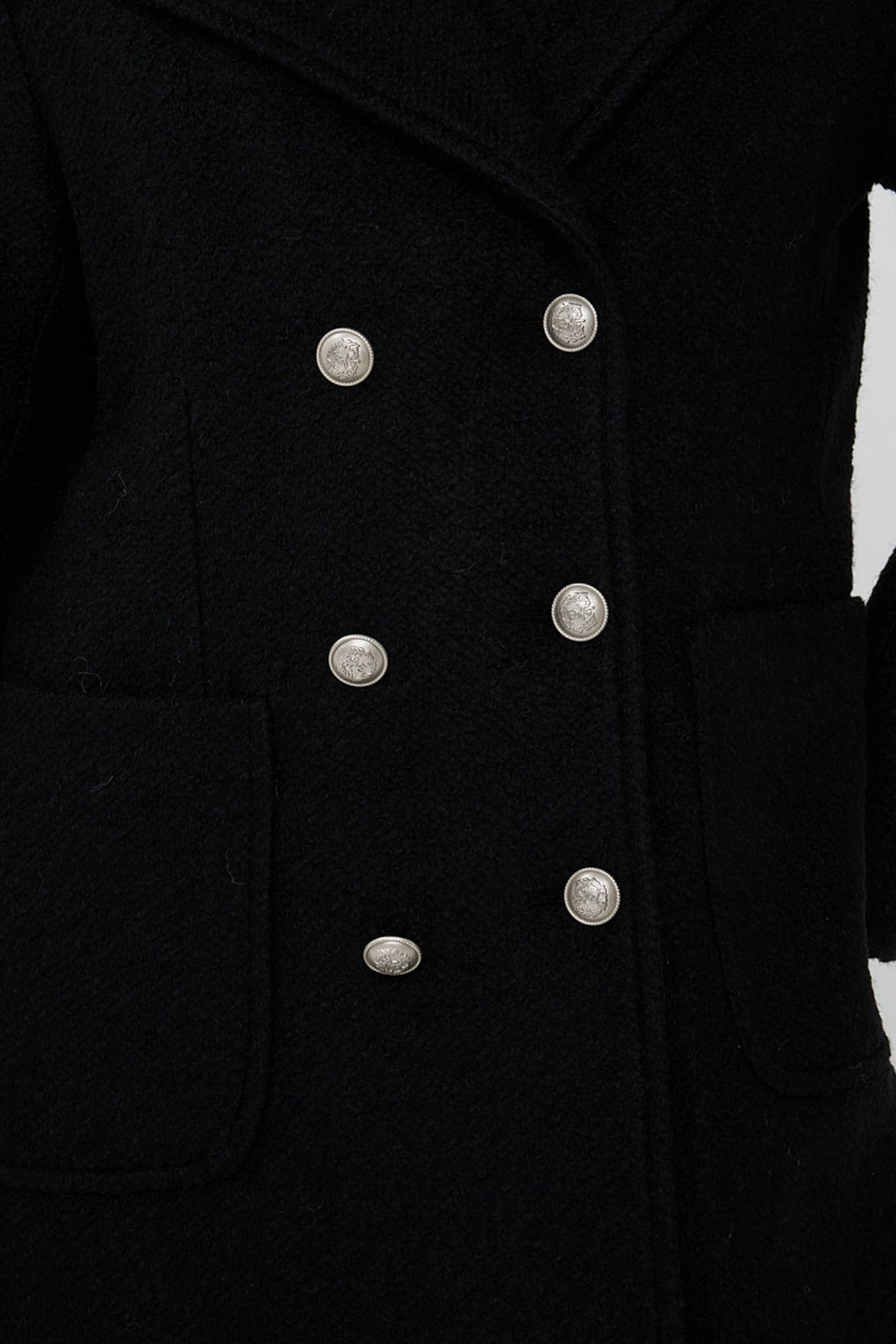 COAT DOUBLE BREASTED BOUCLE BLACK 8