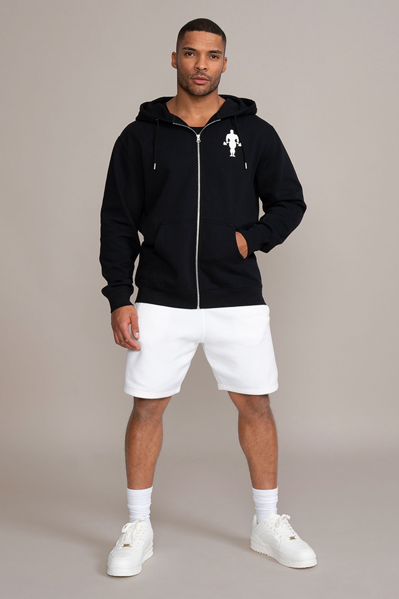 MUSCLE JOE HEAVYWEIGHT ZIP HOODIE BLACK 1