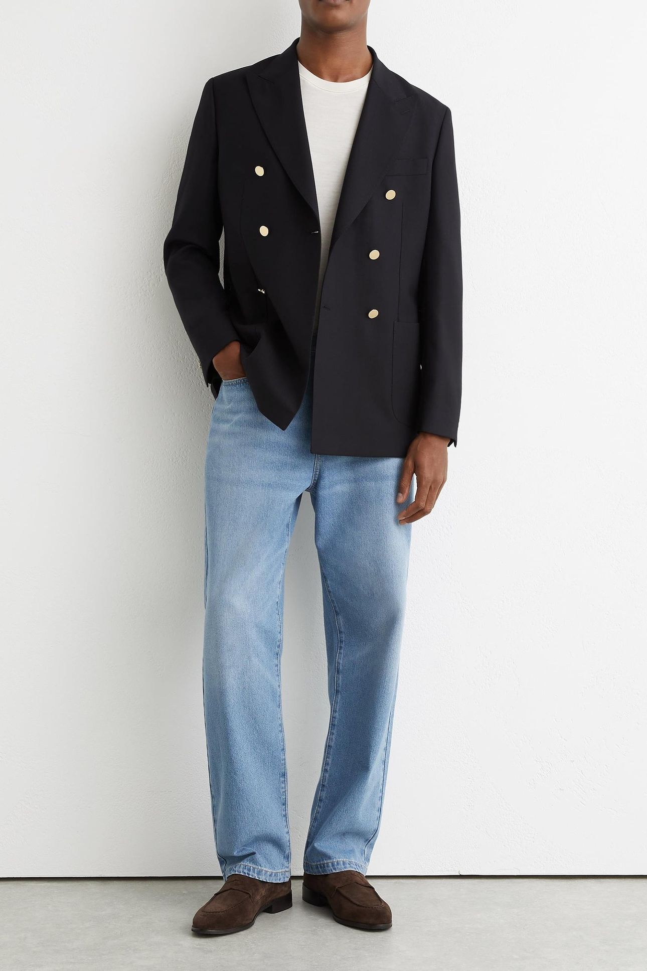 DB PEAK HOPSACK BLAZER NAVY 1