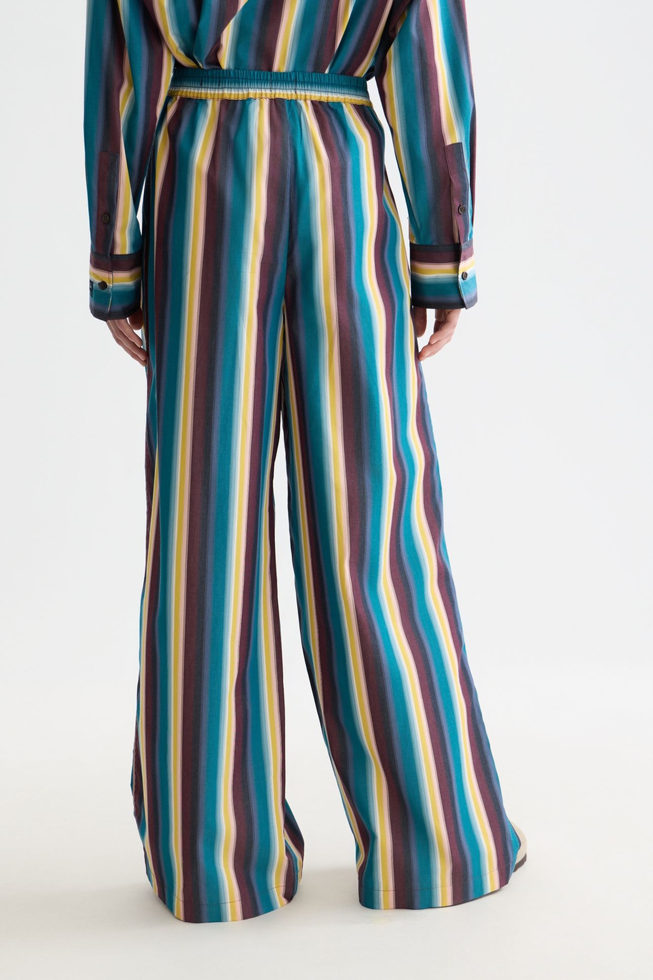 ELENI - HIGH RISE WIDE LEG STRIPED PANTS EL COSMICO STRIPE D 2
