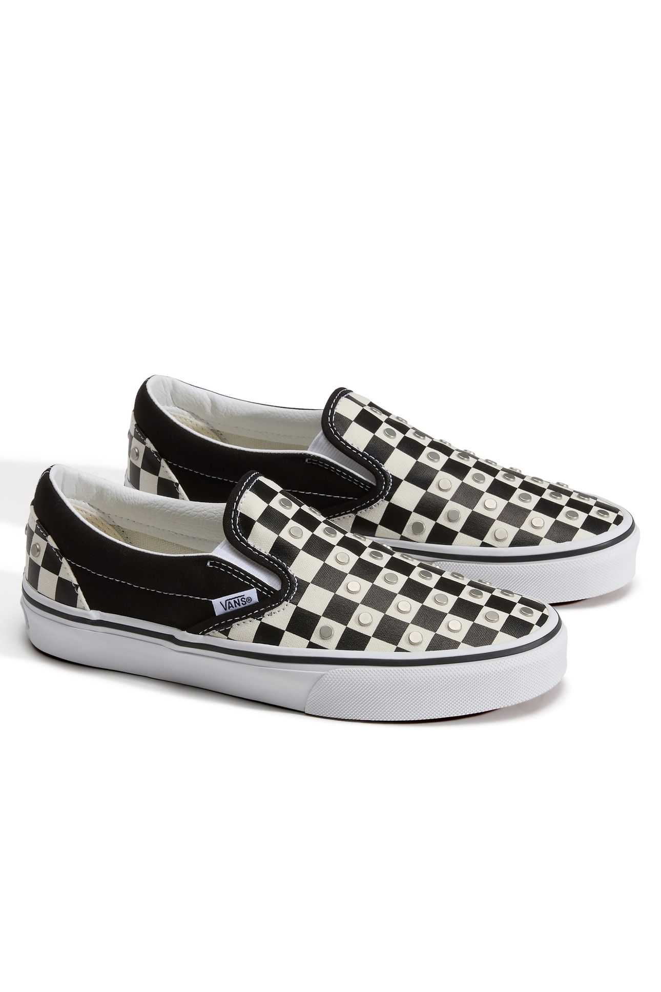 UNISEX CLASSIC SLIP-ON CHECKERBOARD STUDS BLACK 3