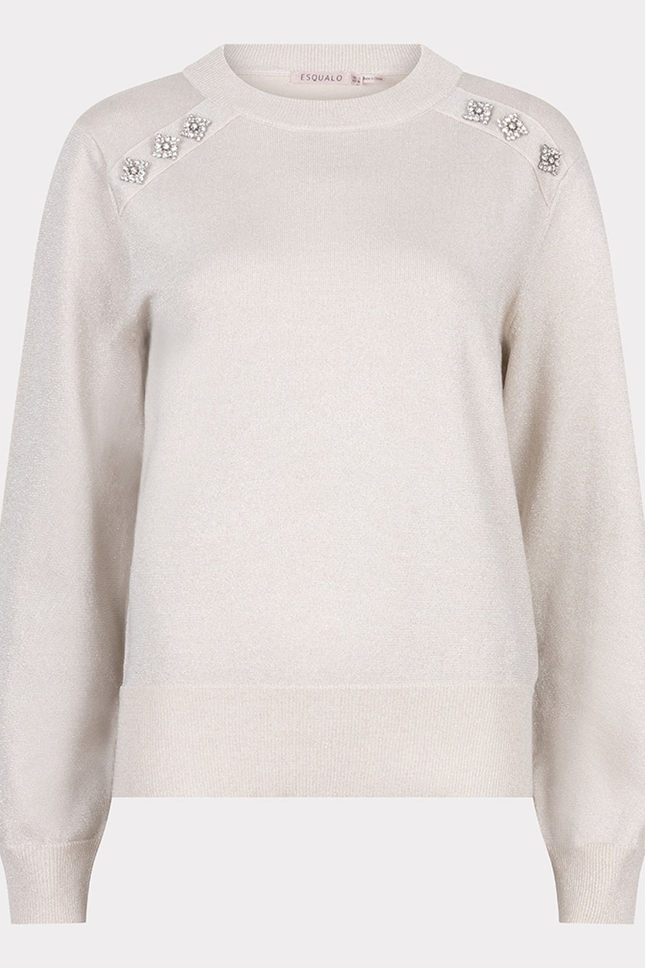 SWEATER ROUNDED NECK LUREX LIGHT GREY 1