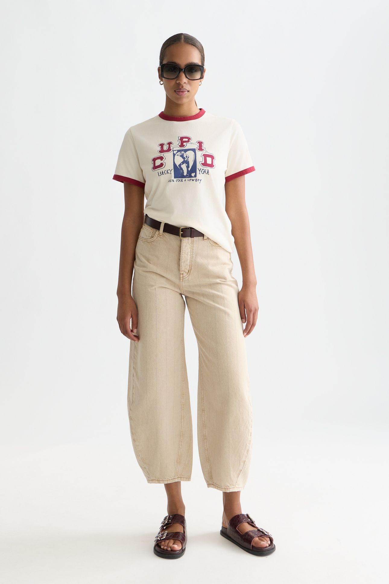 REGULAR-FIT T-SHIRT WITH CONTRAST BINDING EGGNOG 3