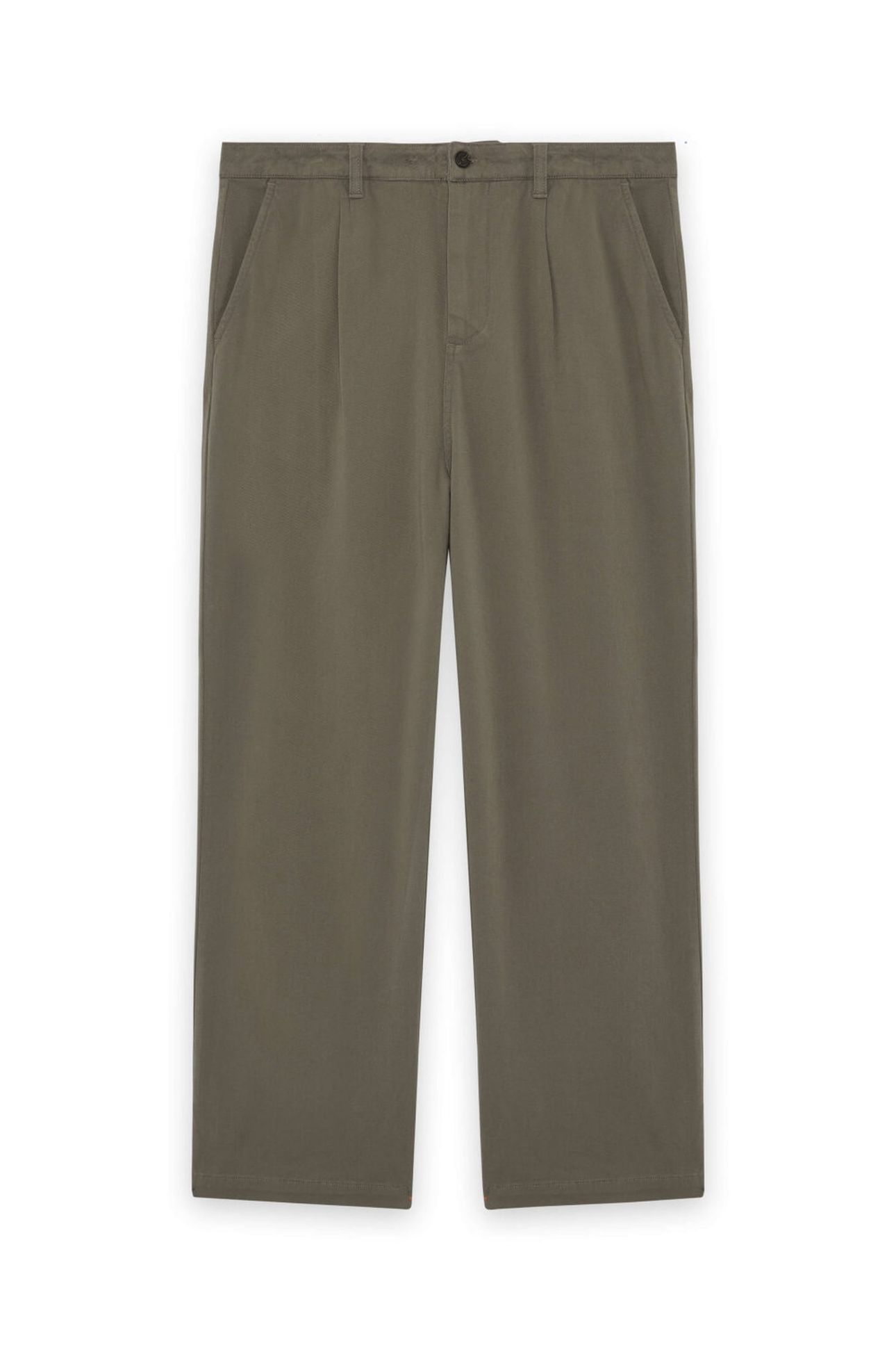 ENZYME WASH PLEATED TROUSER KHAKI ASH 4