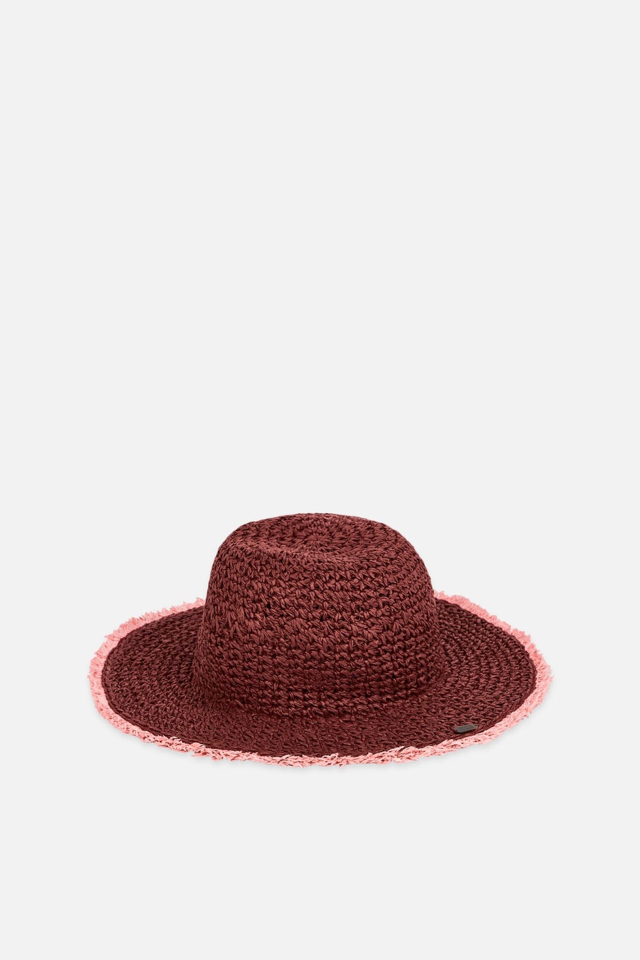 PAPER STRAW BUCKET HAT BURNT HENNA 1