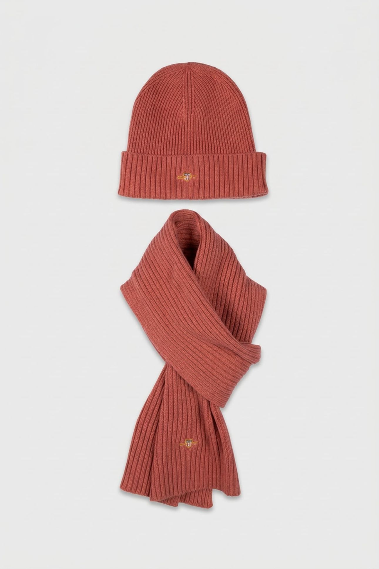 SHIELD BEANIE AND SCARF GIFT SET FADED BRICK 3