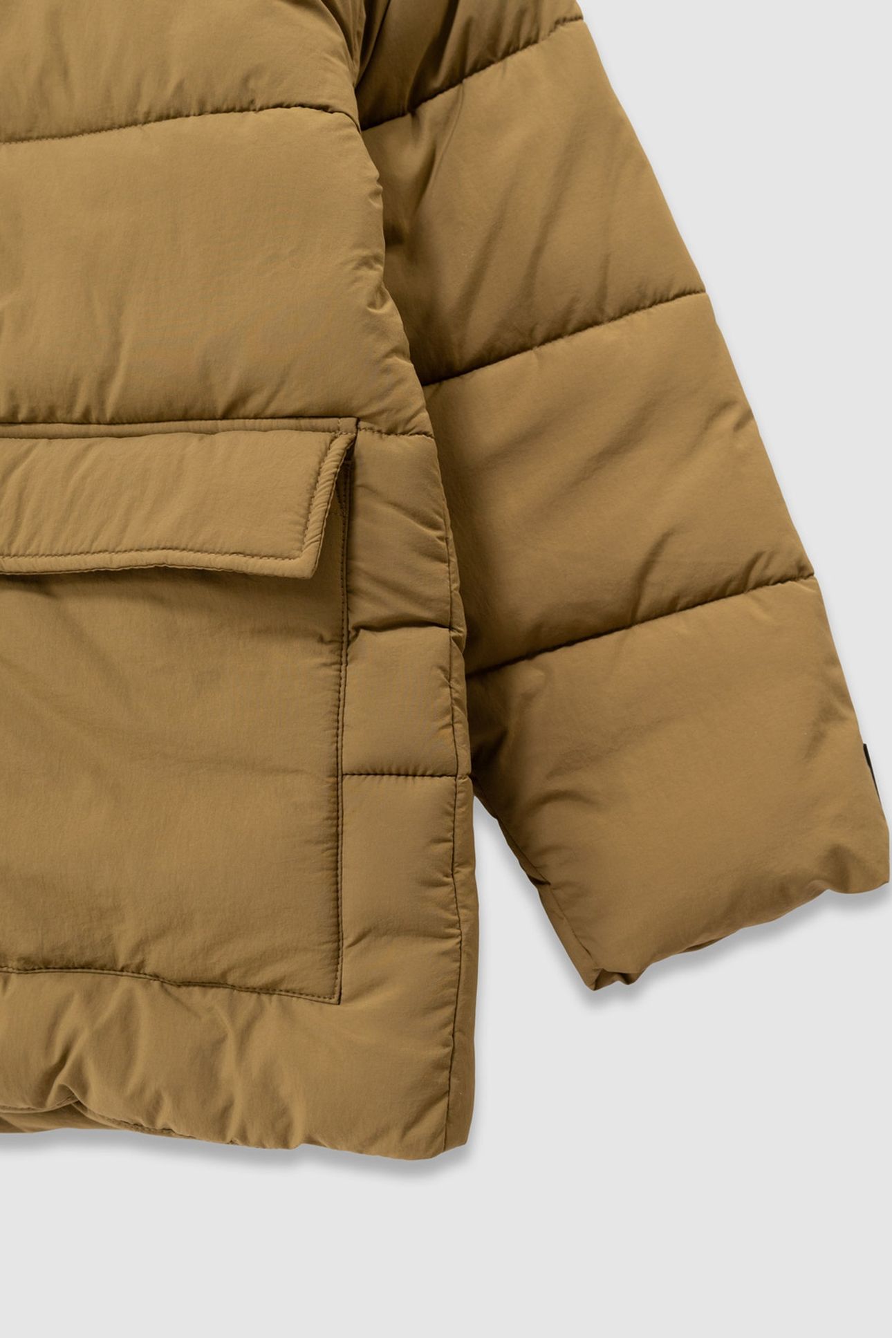 GIRLS’ KHAKI QUILTED SHORT COAT 5