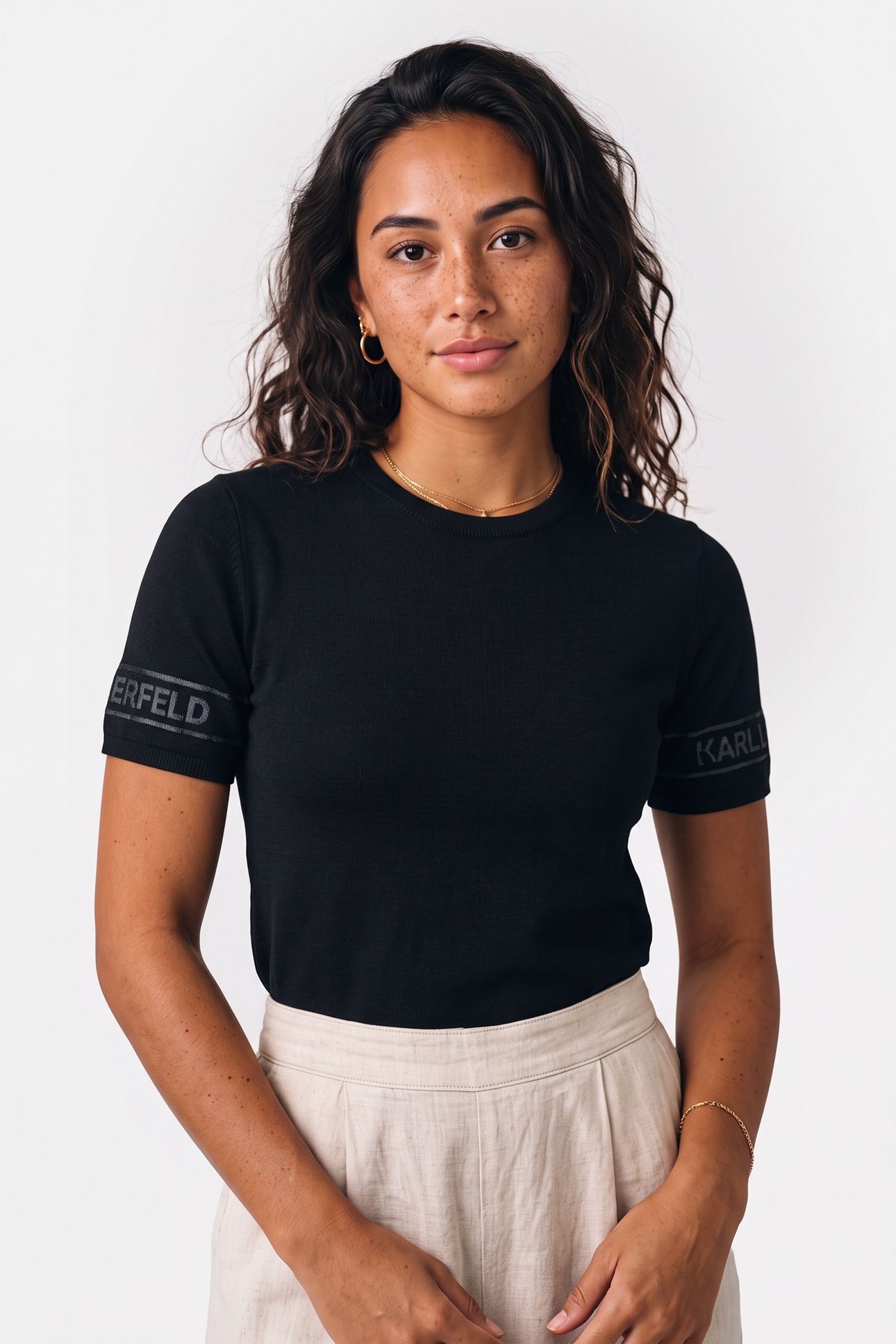 LIGHTWEIGHT LOGO KNIT TOP BLACK 3