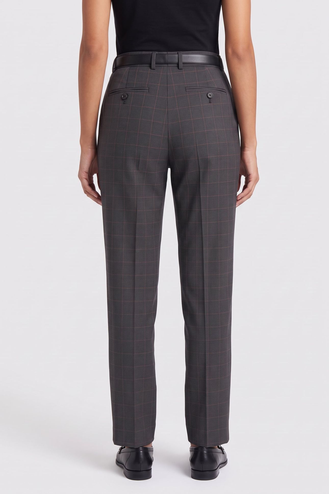 HOUNDSTOOTH WOOL TROUSERS MAGENTA 2