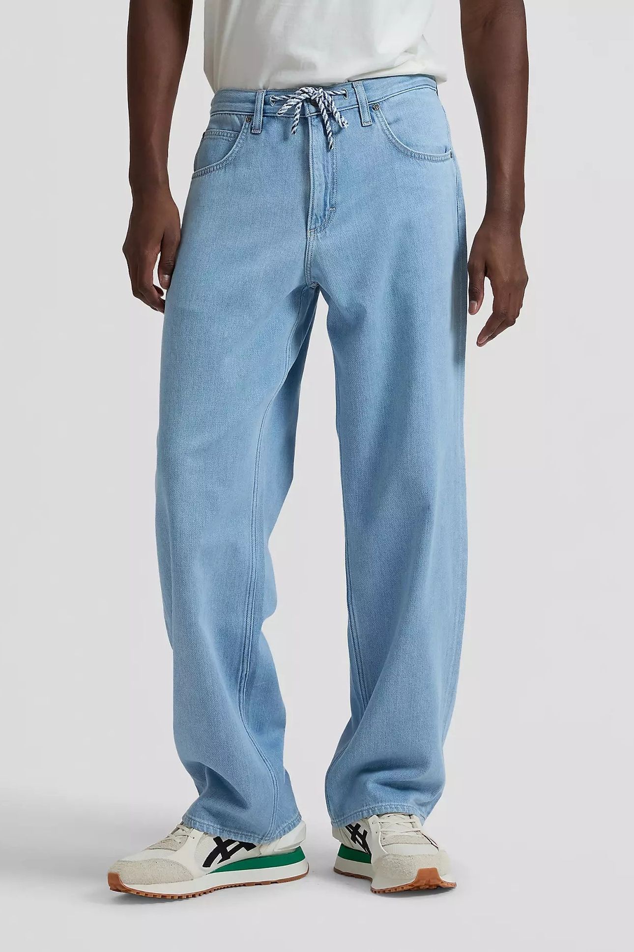 HENRY DRAWSTRING LIGHT STONE LOOSE JEANS DENIM BLUE 1