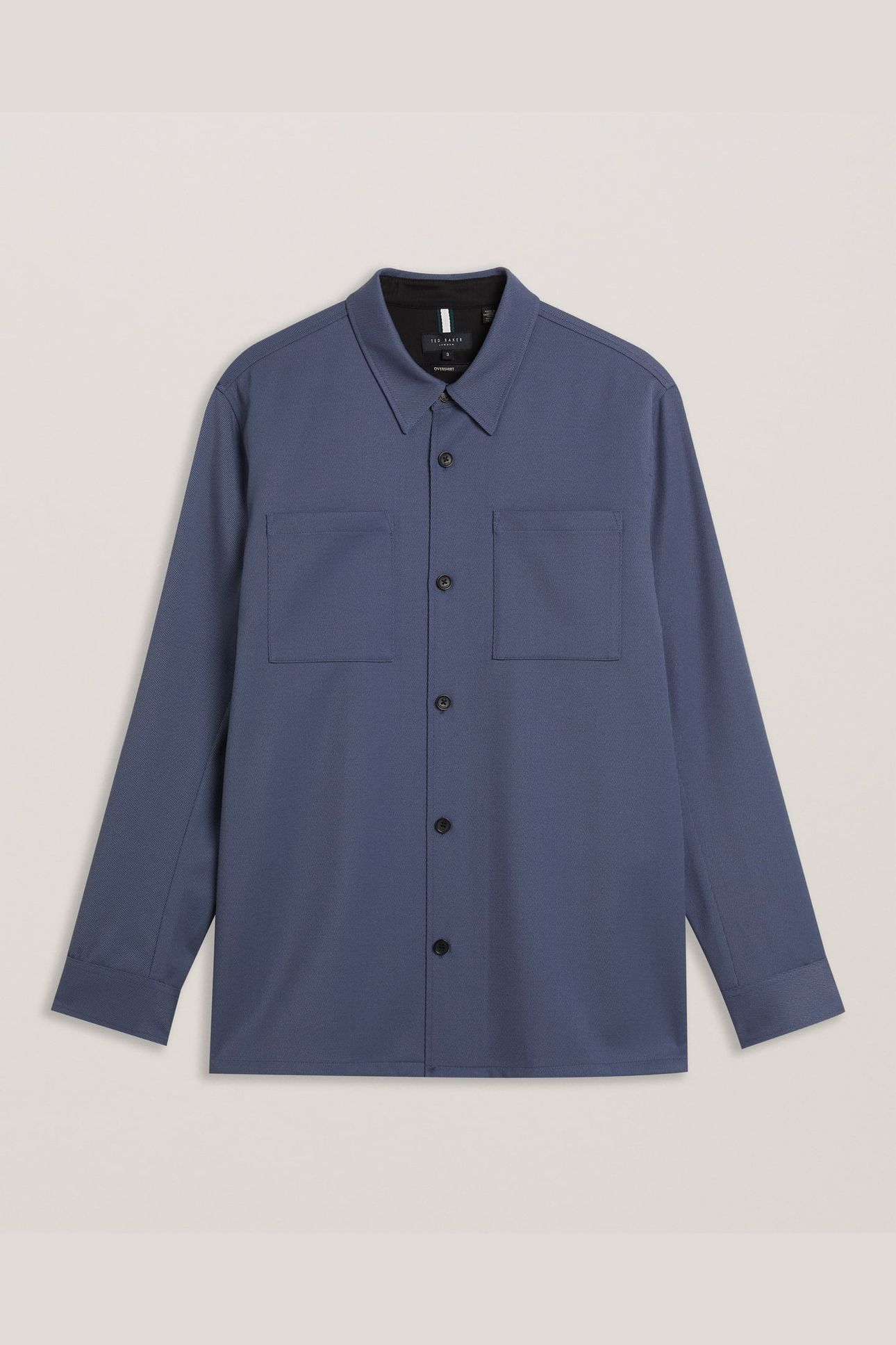 NALFANS LS WOOL BLEND TWILL OVER SHIRT MID-BLUE 4