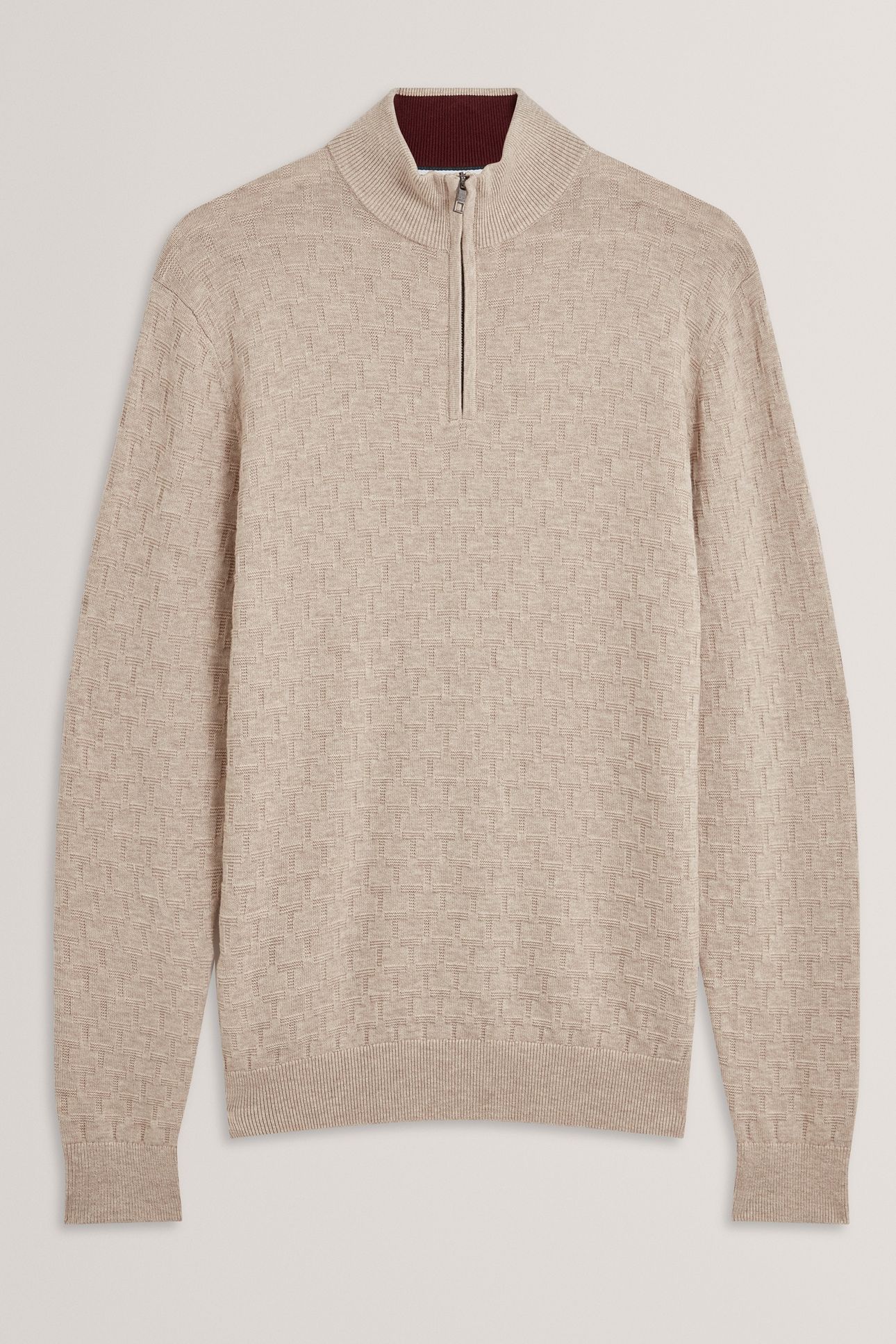 T STITCH HALF ZIP NATURAL 3