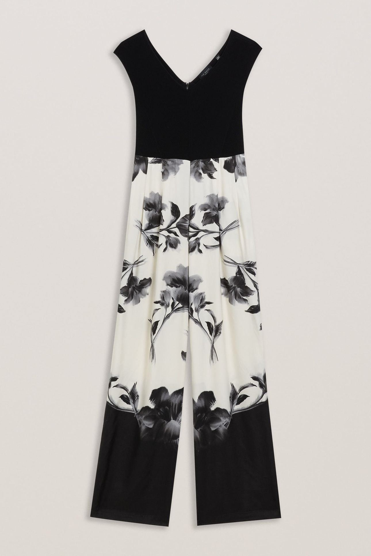 NALCO BARDOT KNIT BODICE PRINTED TROUSERS BLACK 3