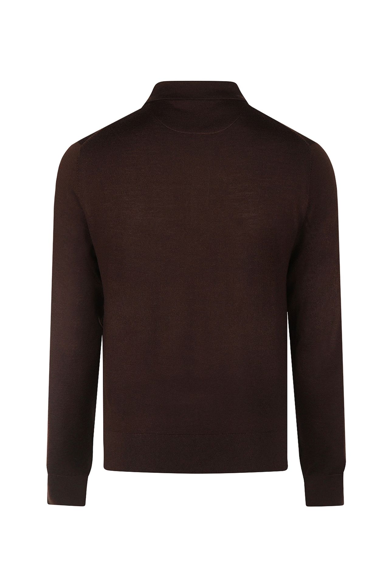 FINE MERINO L/S POLO CHOCOLATE BROWN 3