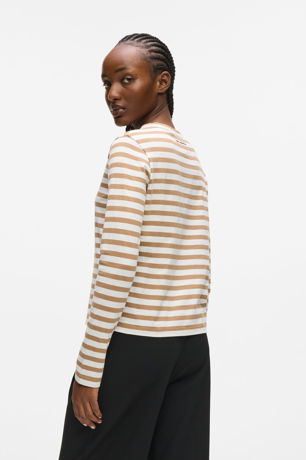 IKON PRINT STRIPE LONGSLEEVE TOP CANNOLI CREAM-NOUGAT 3