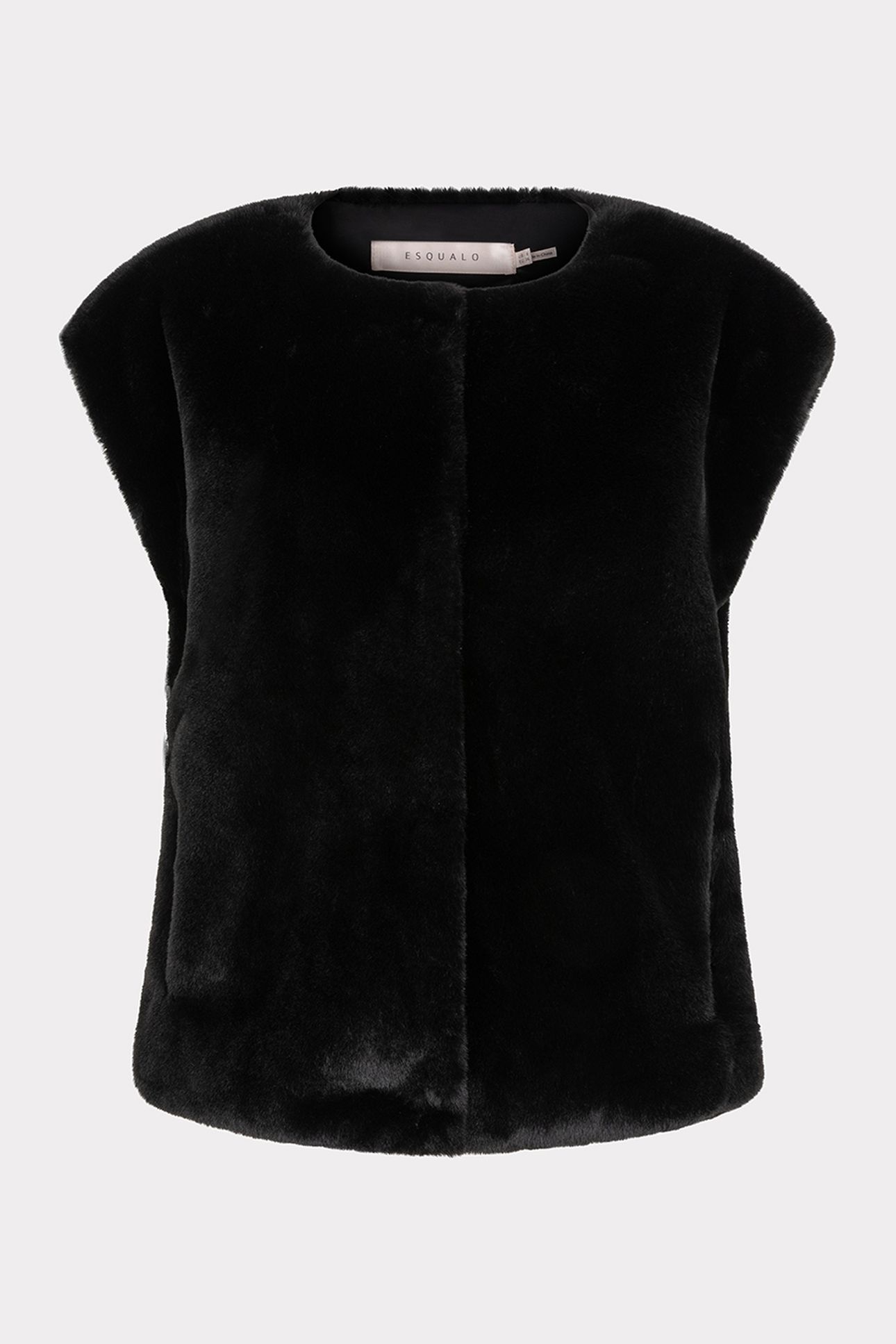 BODYWARMER FAKE FUR BLACK 5