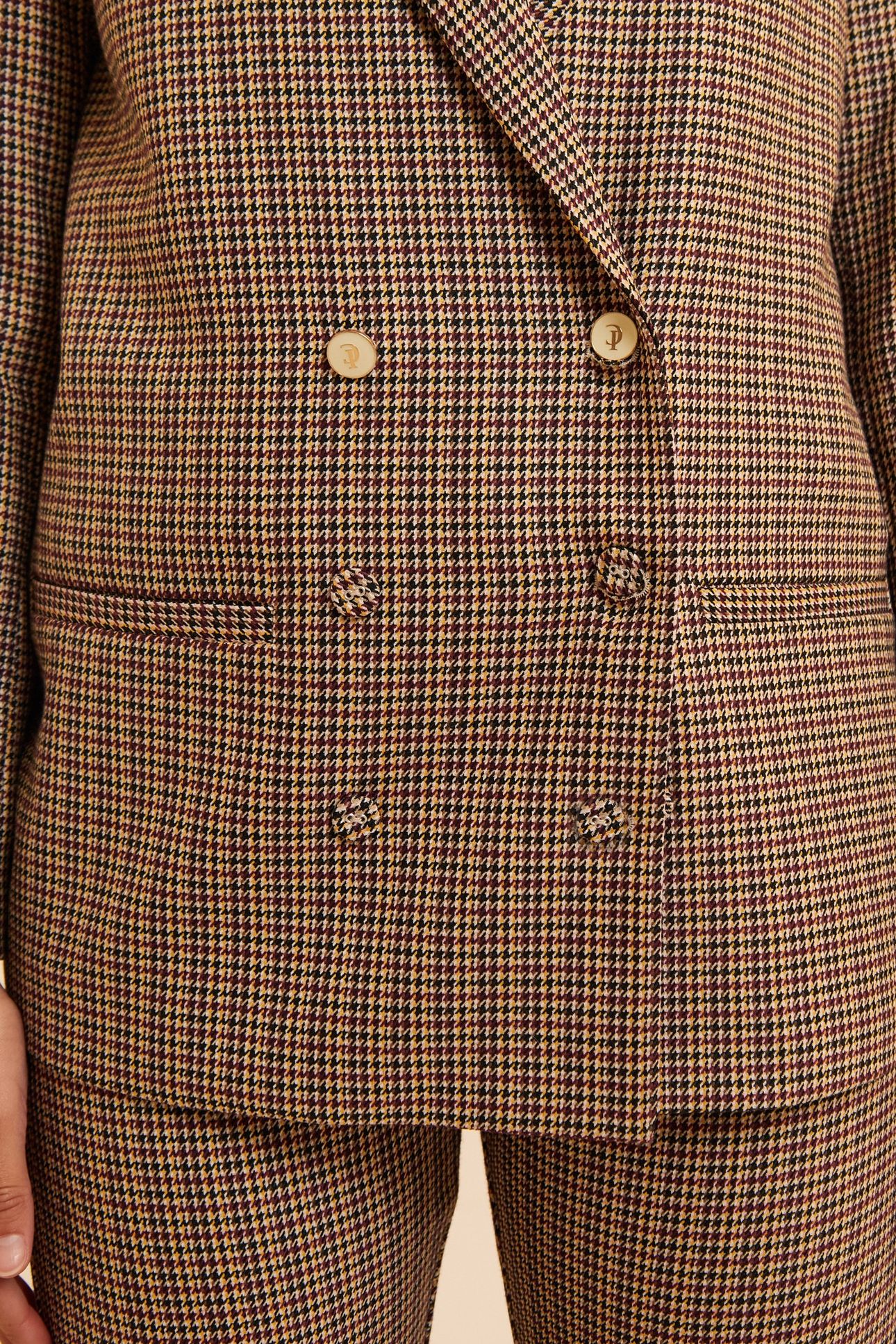 BEIGE HOUNDSTOOTH SUIT JACKET EMMA 4