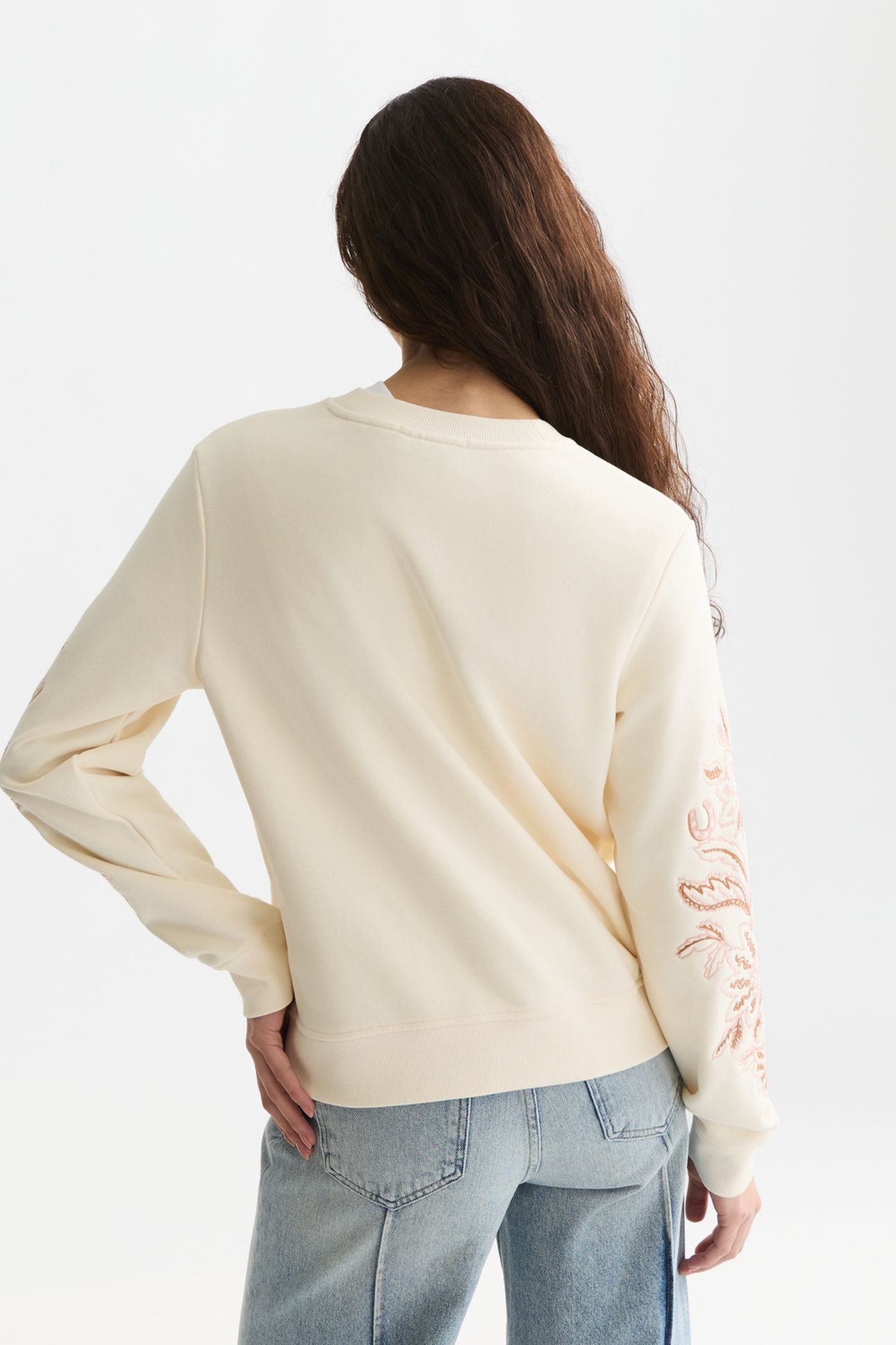EMBROIDERED REGULAR-FIT SWEATSHIRT EGGNOG 2