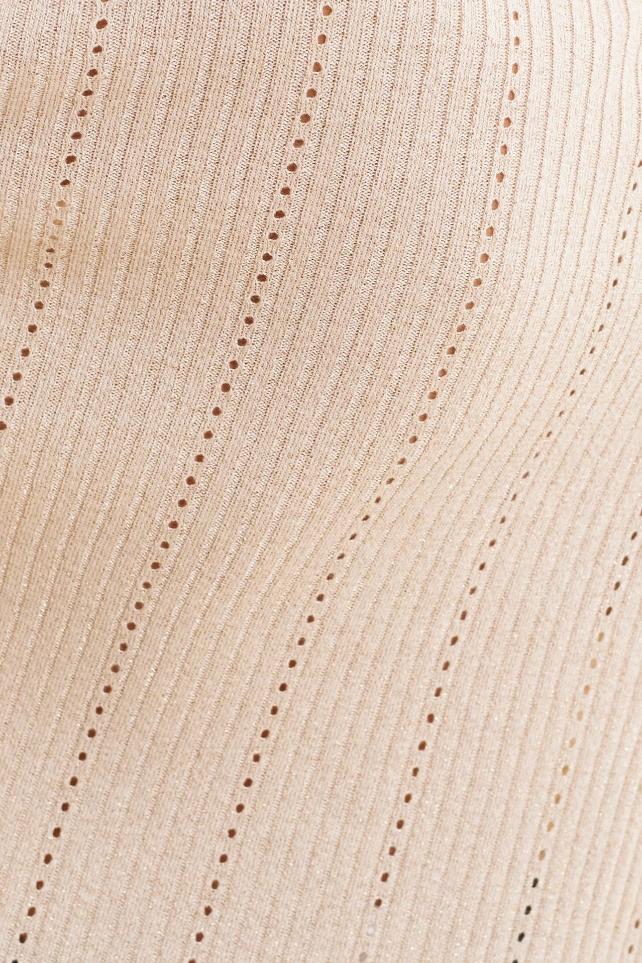 GOLD LUREX OPENWORK RIBBED KNIT SWEATER 4