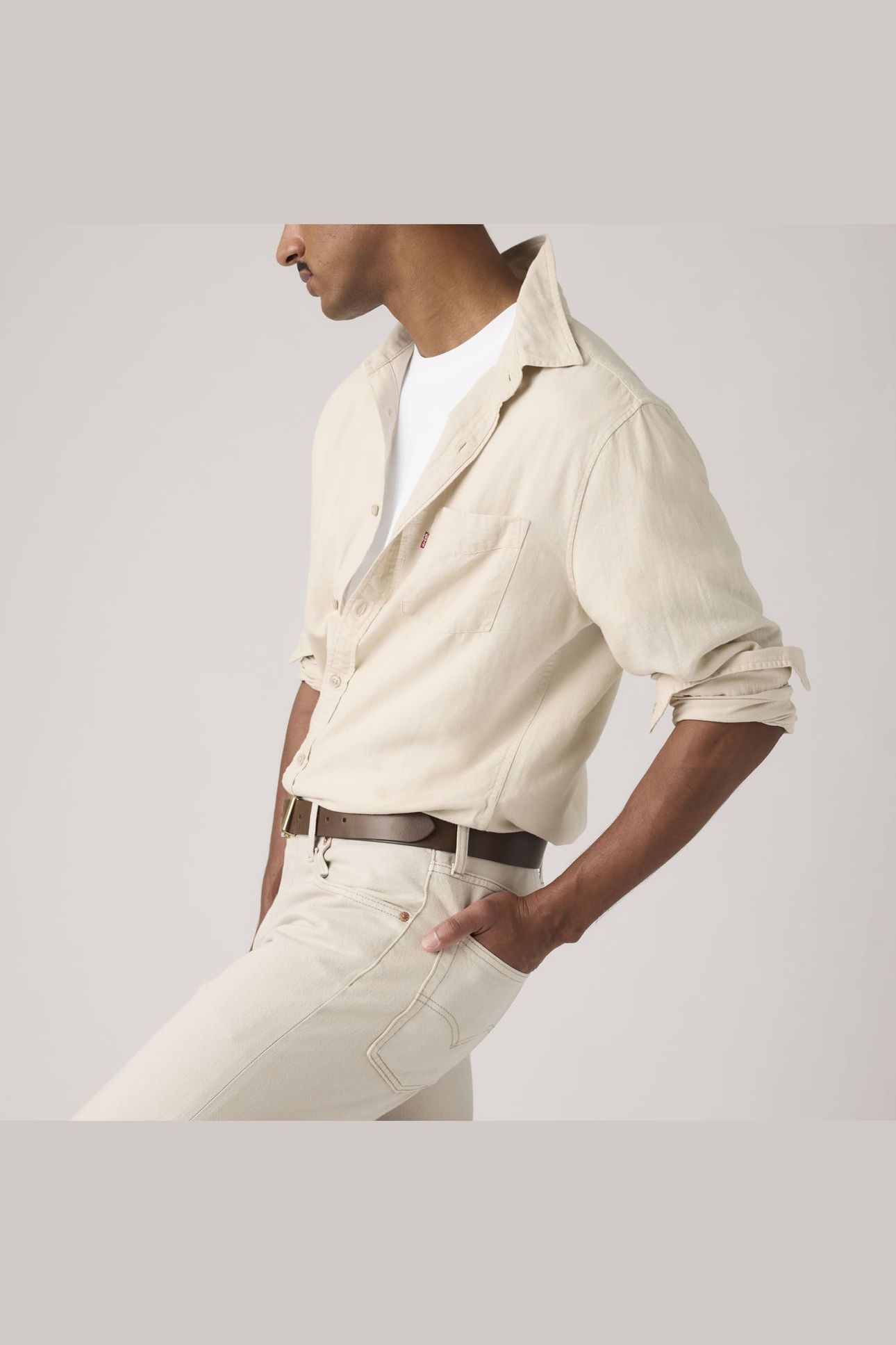 SUNSET ONE POCKET COTTON LINEN SHIRT 4