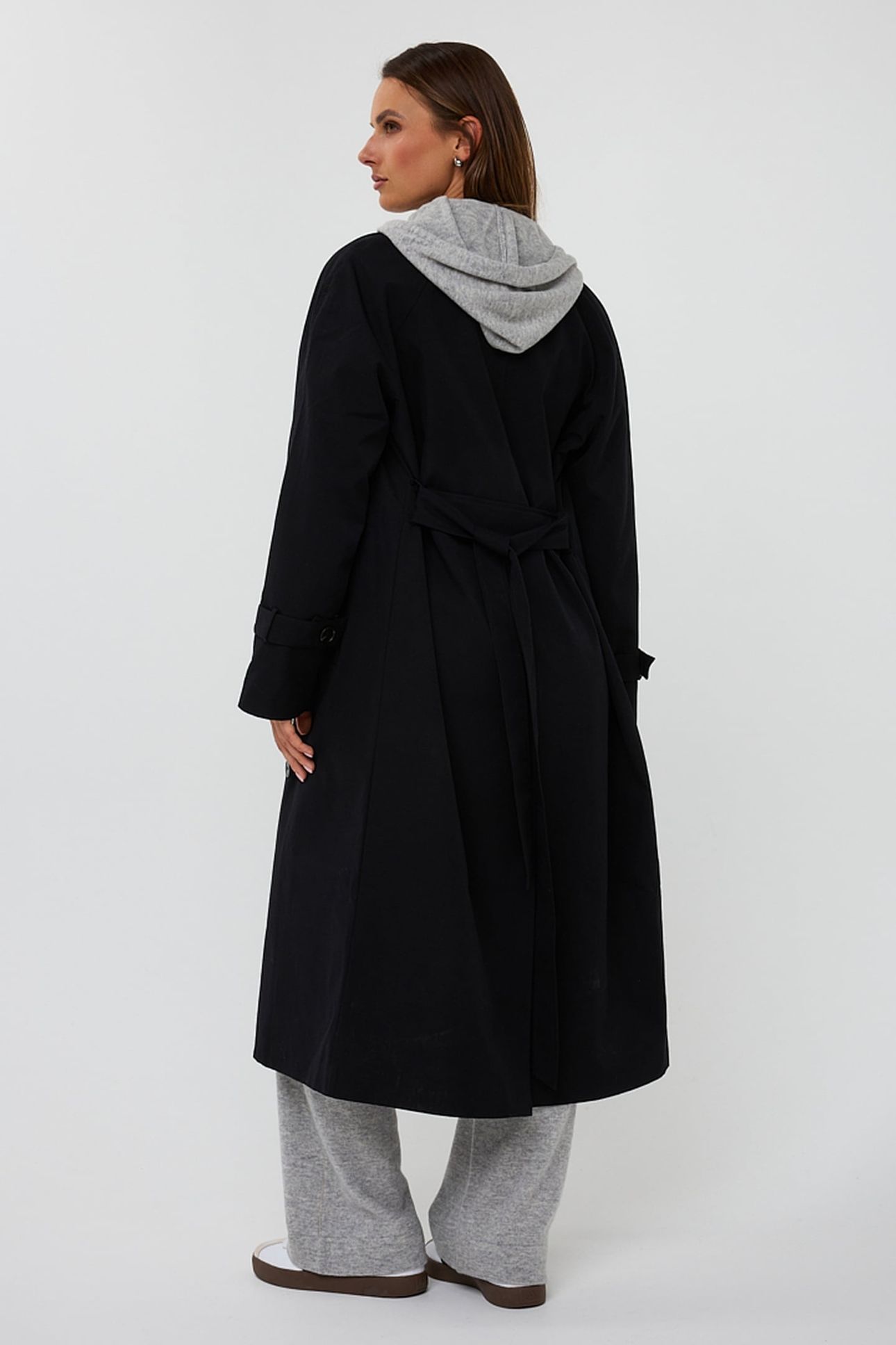 COAT TRENCH LONG BLACK 4
