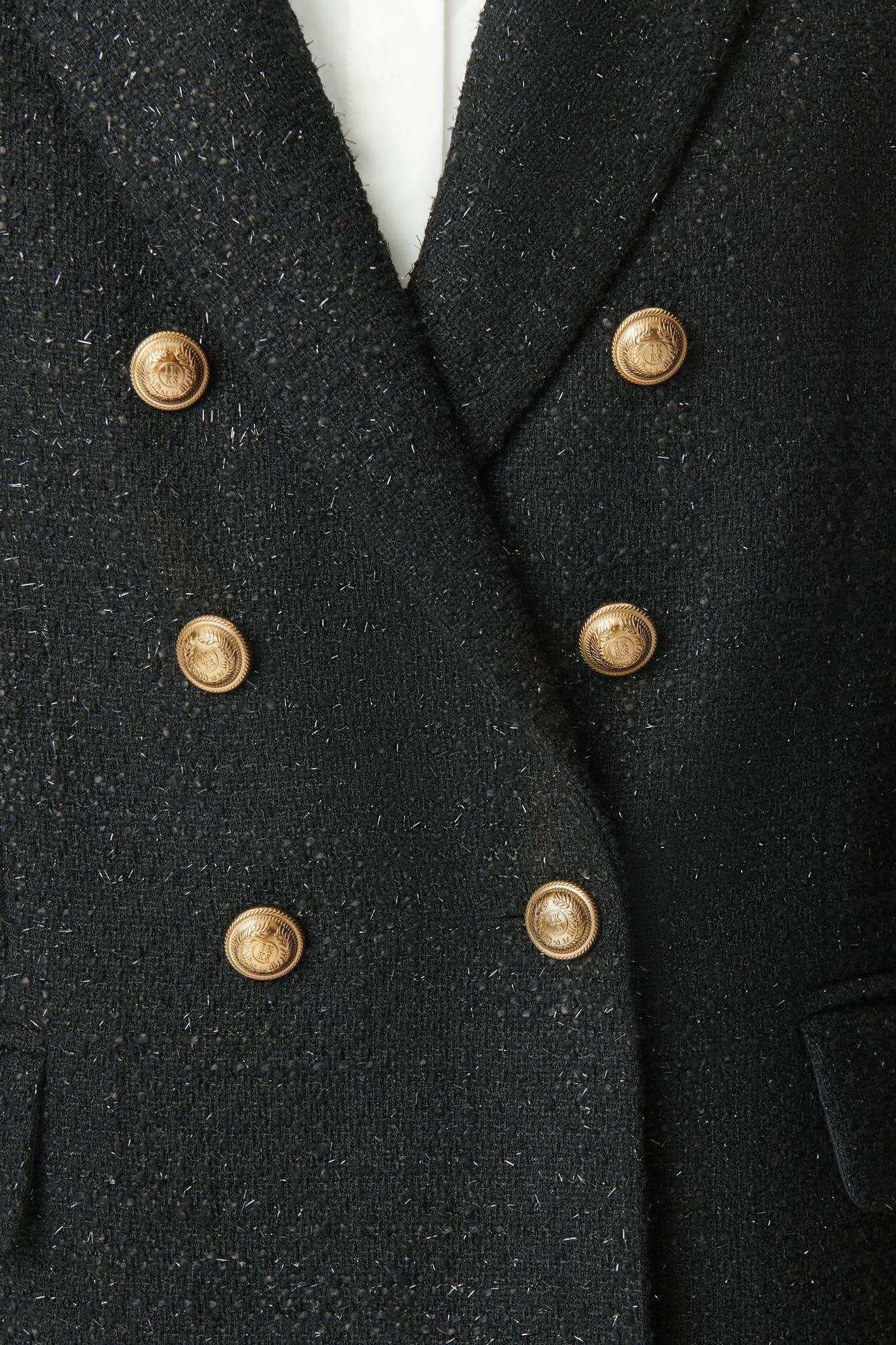 BLACK GLITTERY TWEED-STYLE SUIT JACKET 6
