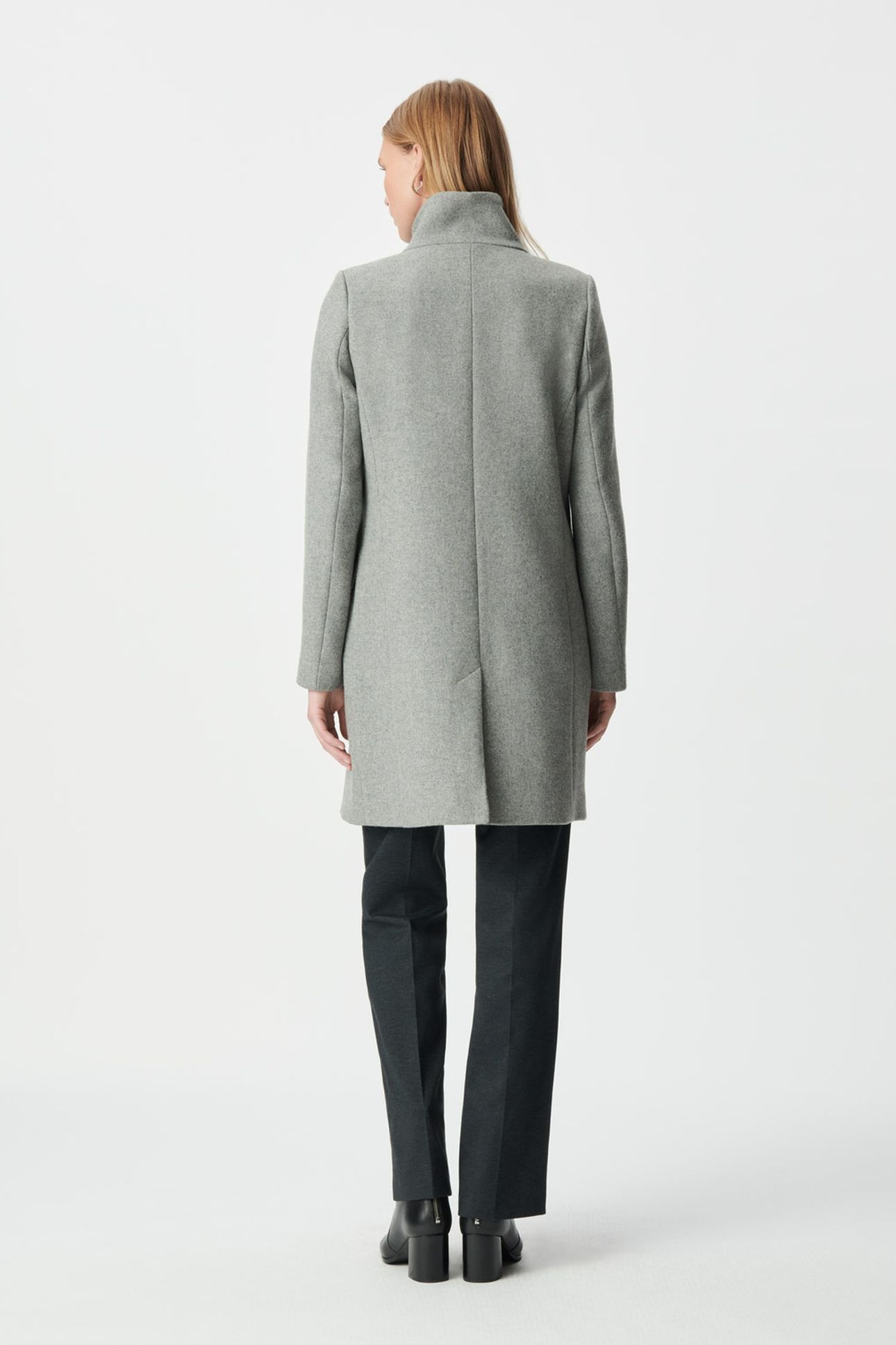 GREY COAT WITH ASYMMETRIC BUTTONING 2