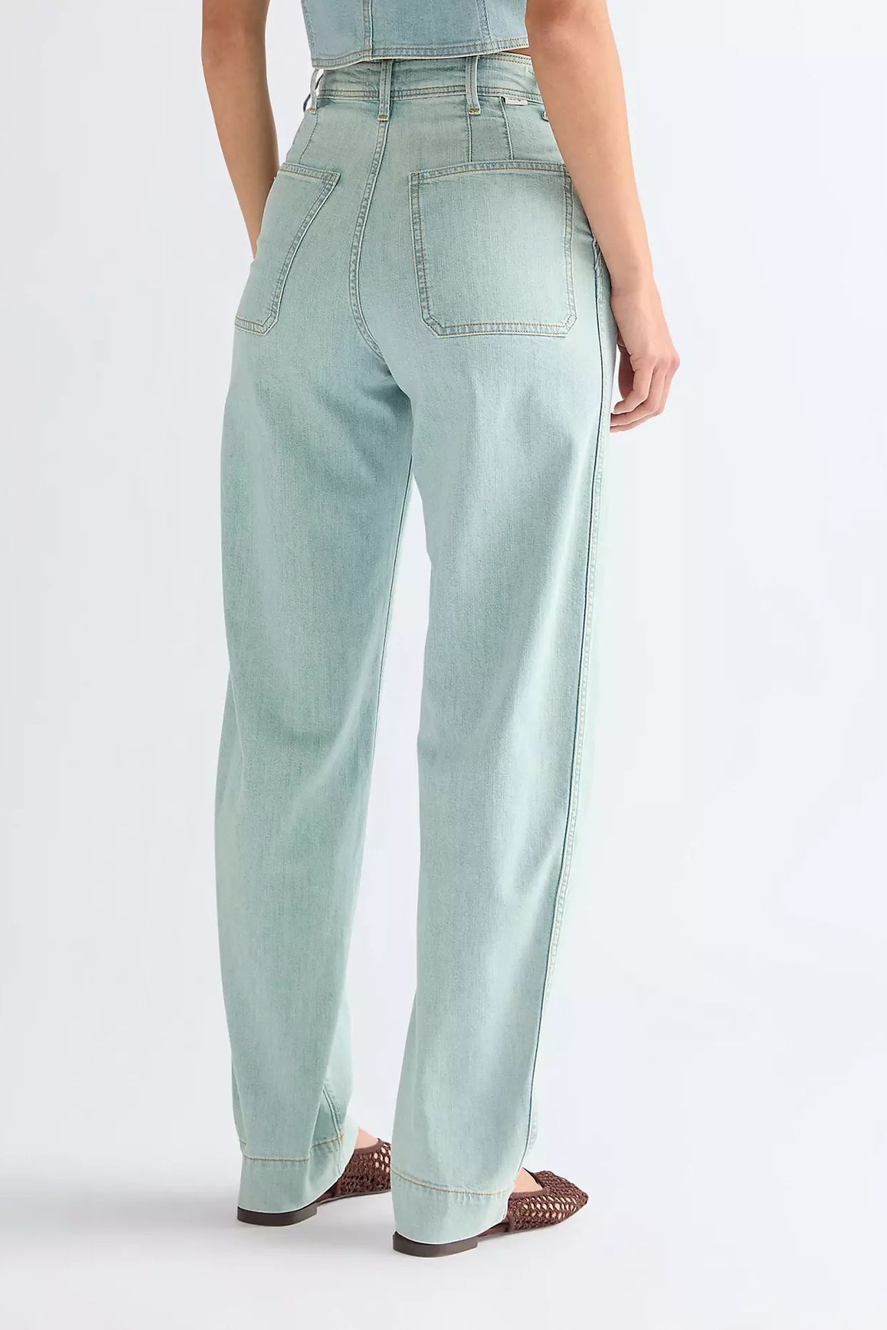 SLEEK BARREL PALE DENIM JEANS DENIM BLUE 2