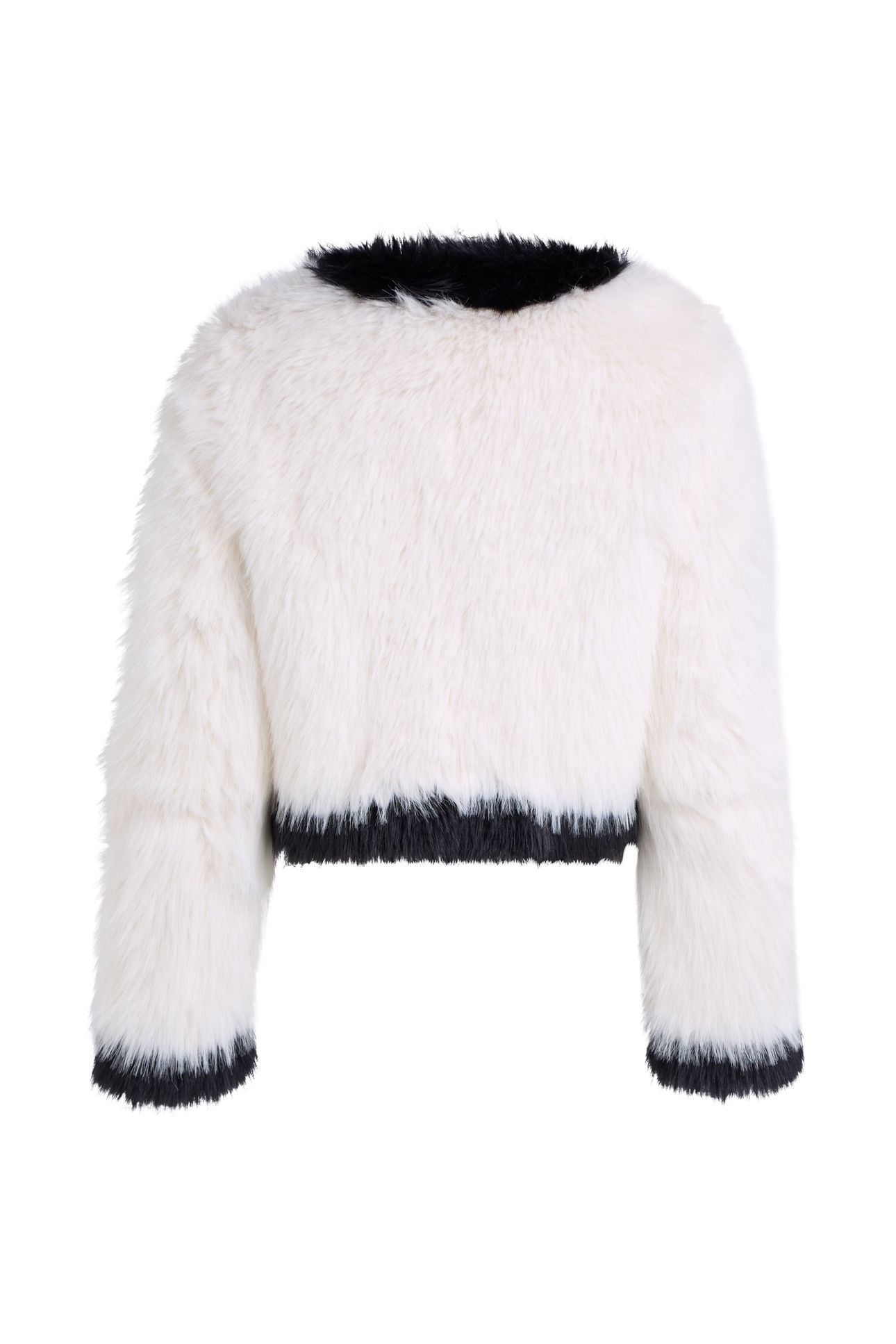 FAUX FUR JACKET WHITE/BLACK 5