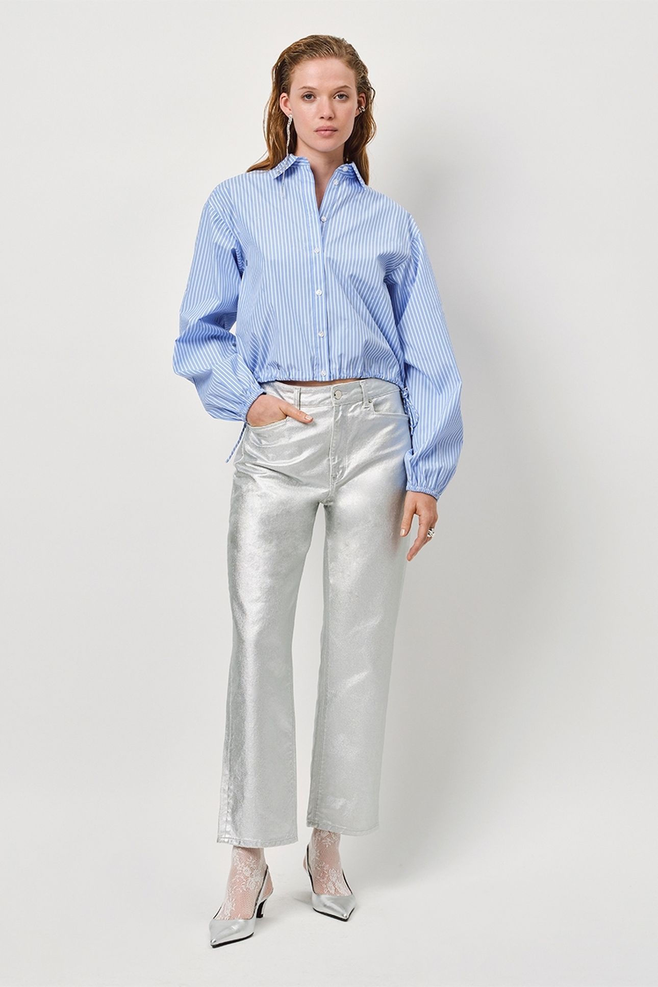 QWYNN STRIPE DRAWSTRING SHIRT SKY BLUE 1