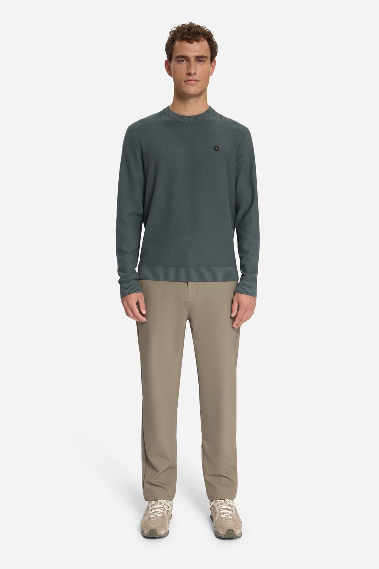 PULLOVER CREWNECK SHOULDER DETAIL DARK STEEL 3