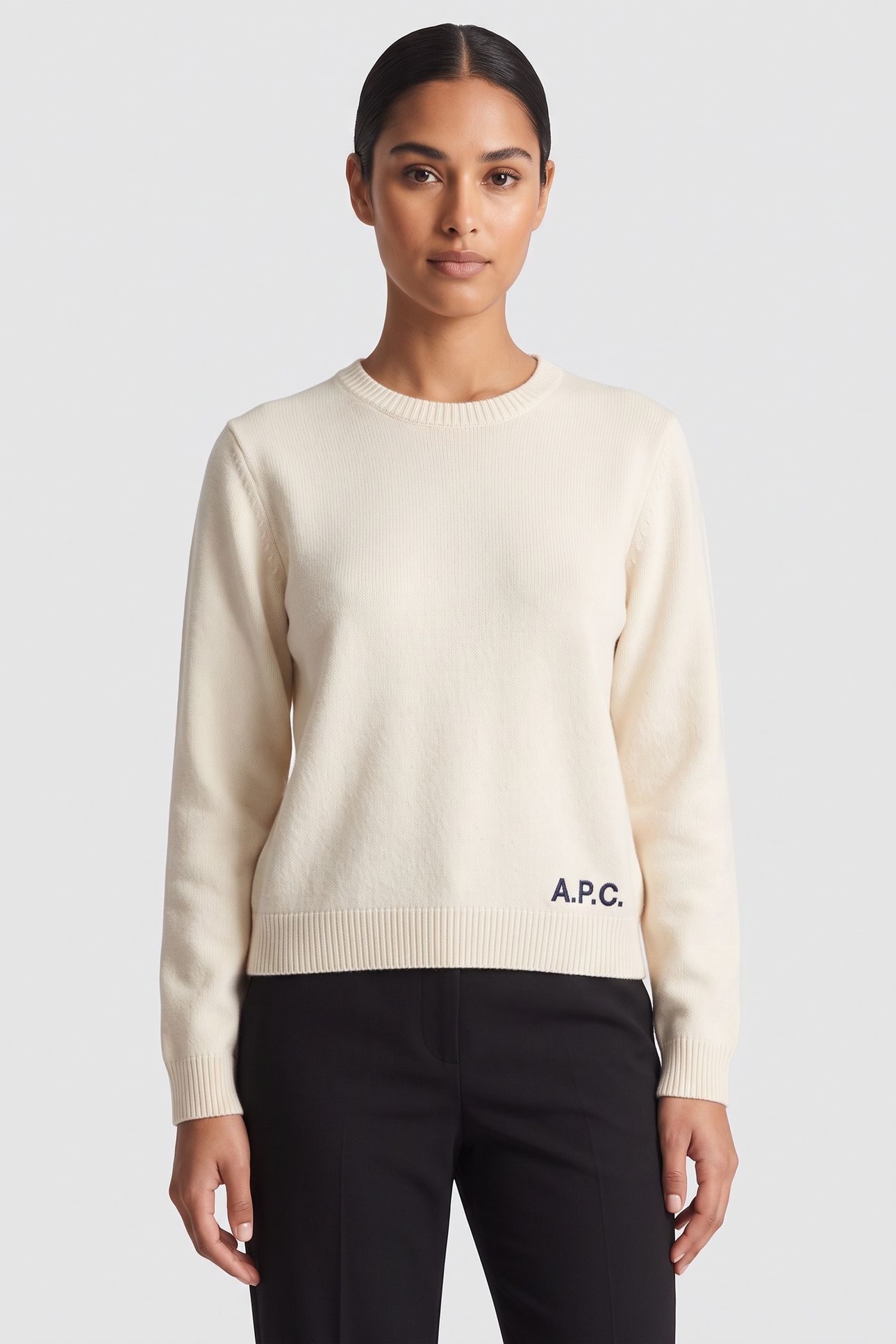 UNISEX SWEATER CREW NECK ECRU 2