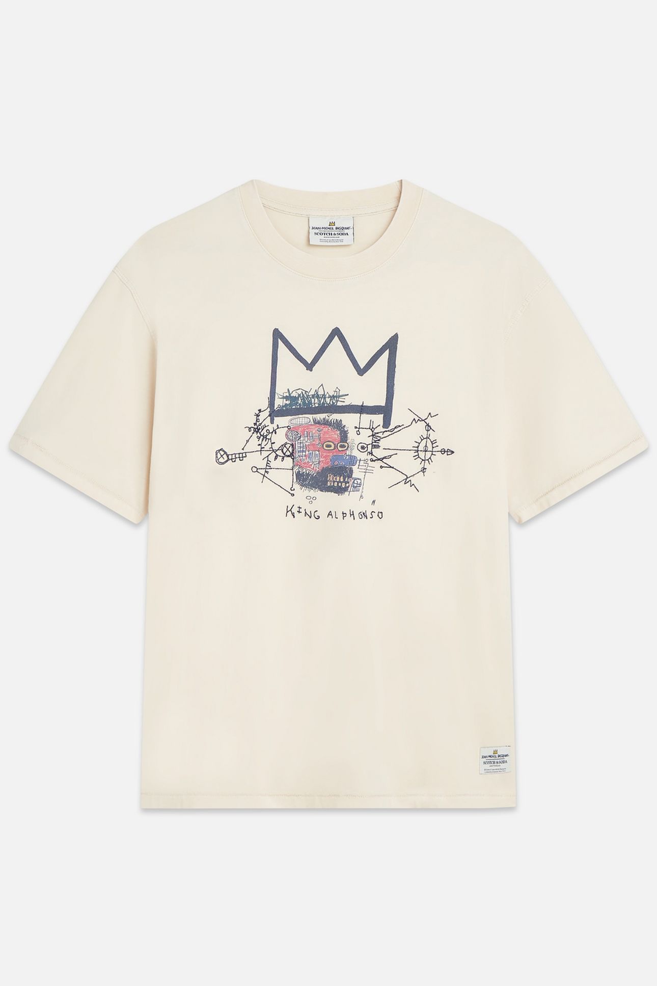 BASQUIAT WASHED ARTWORK T-SHIRT EGGNOG 4