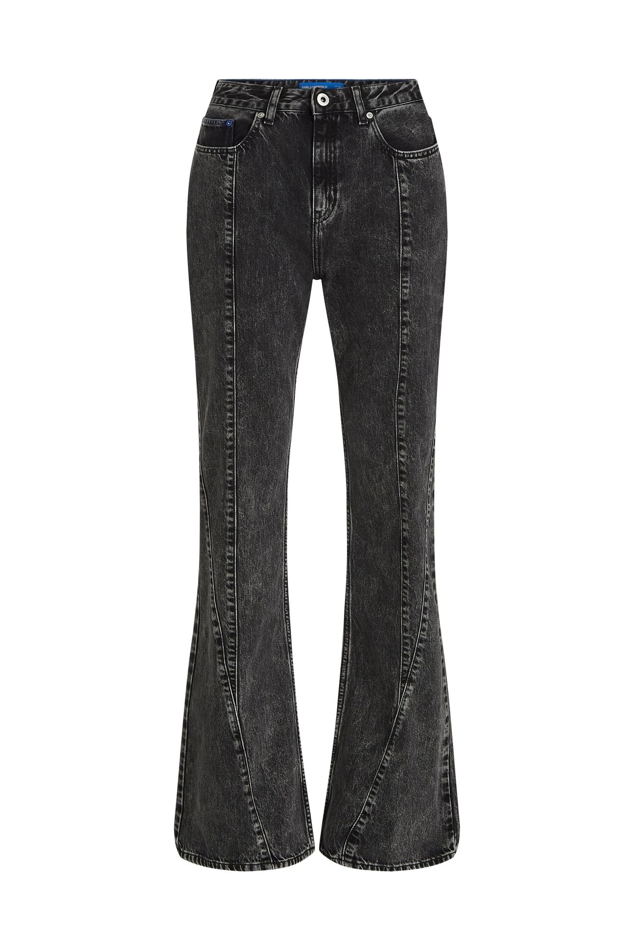 KLJ HR FLARE DENIM STONE WASHED BLACK 4