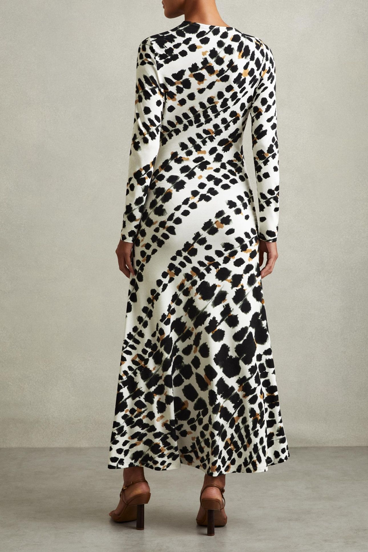 PRINTED MIDI DRESS BLACK/WHITE 2