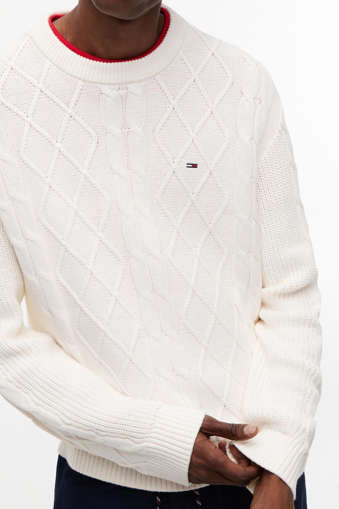 REGULAR CABLE KNIT SWEATER WHITE 5