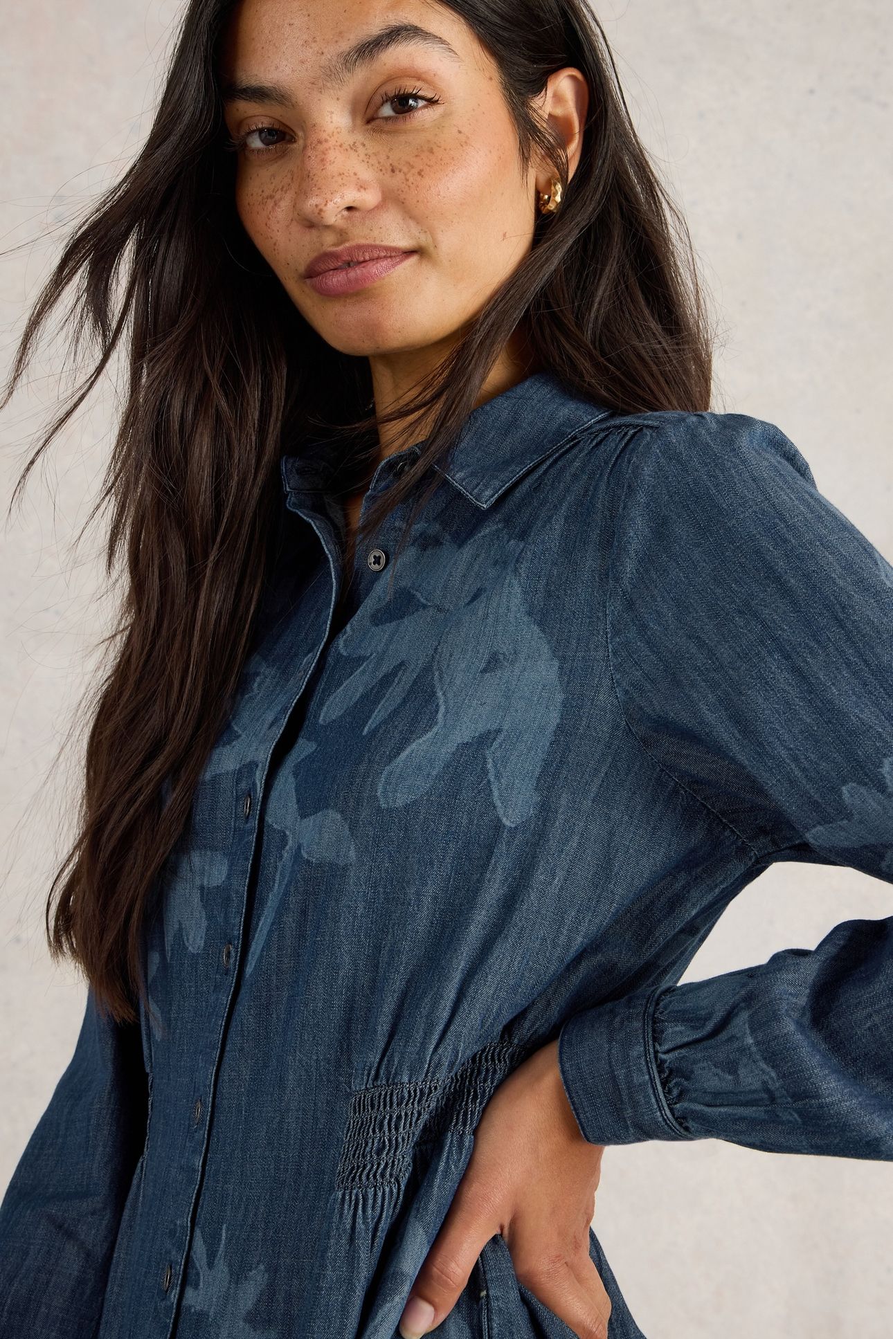 FARAH DENIM MIDI DRESS DENIM PR 4