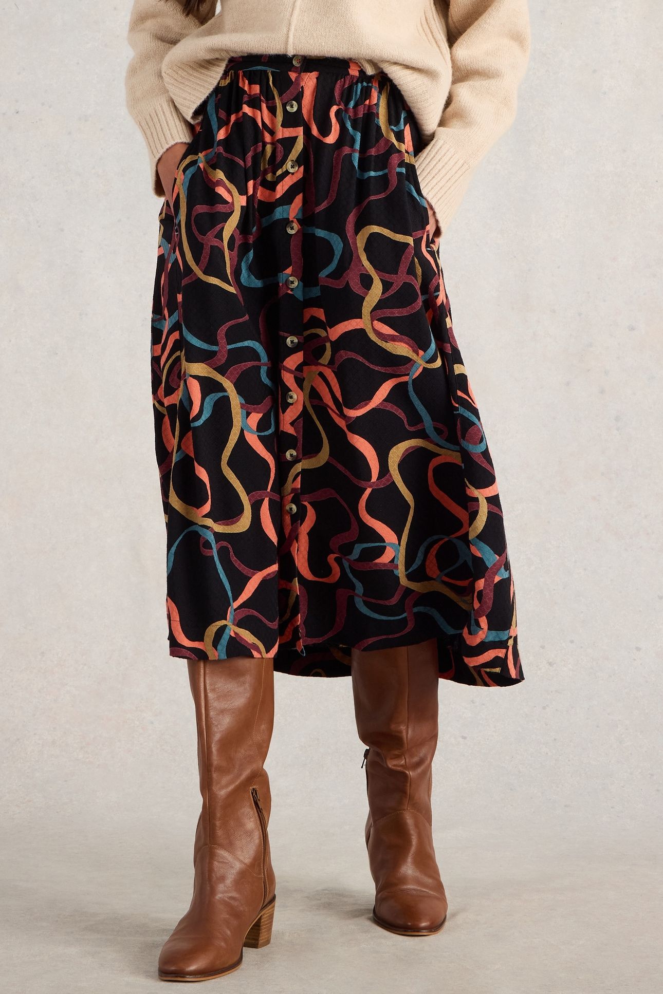 HEATHER MIDI SKIRT BLK PR 2