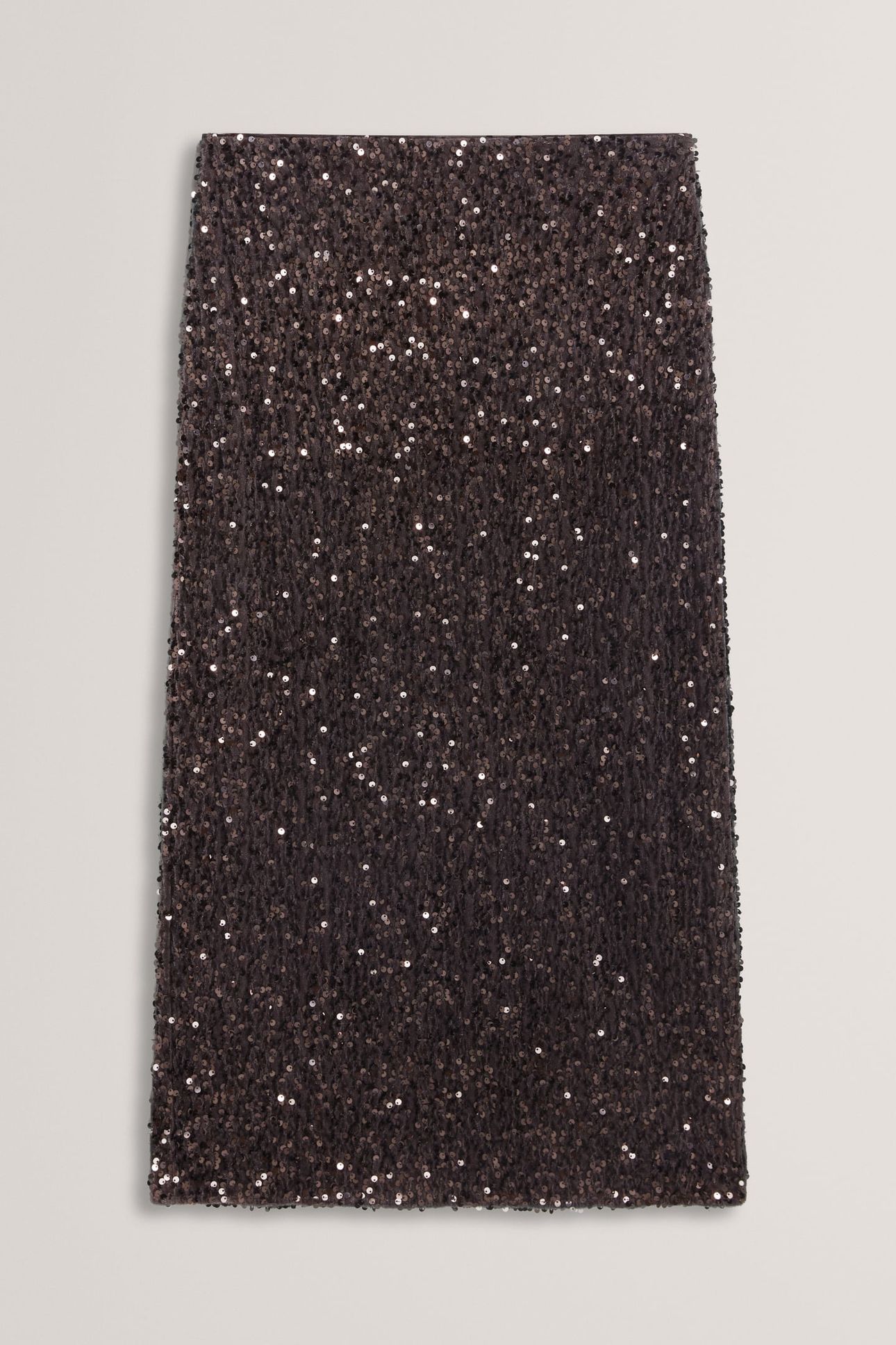 VELVET SEQUIN MIDI SKIRT GREY 3