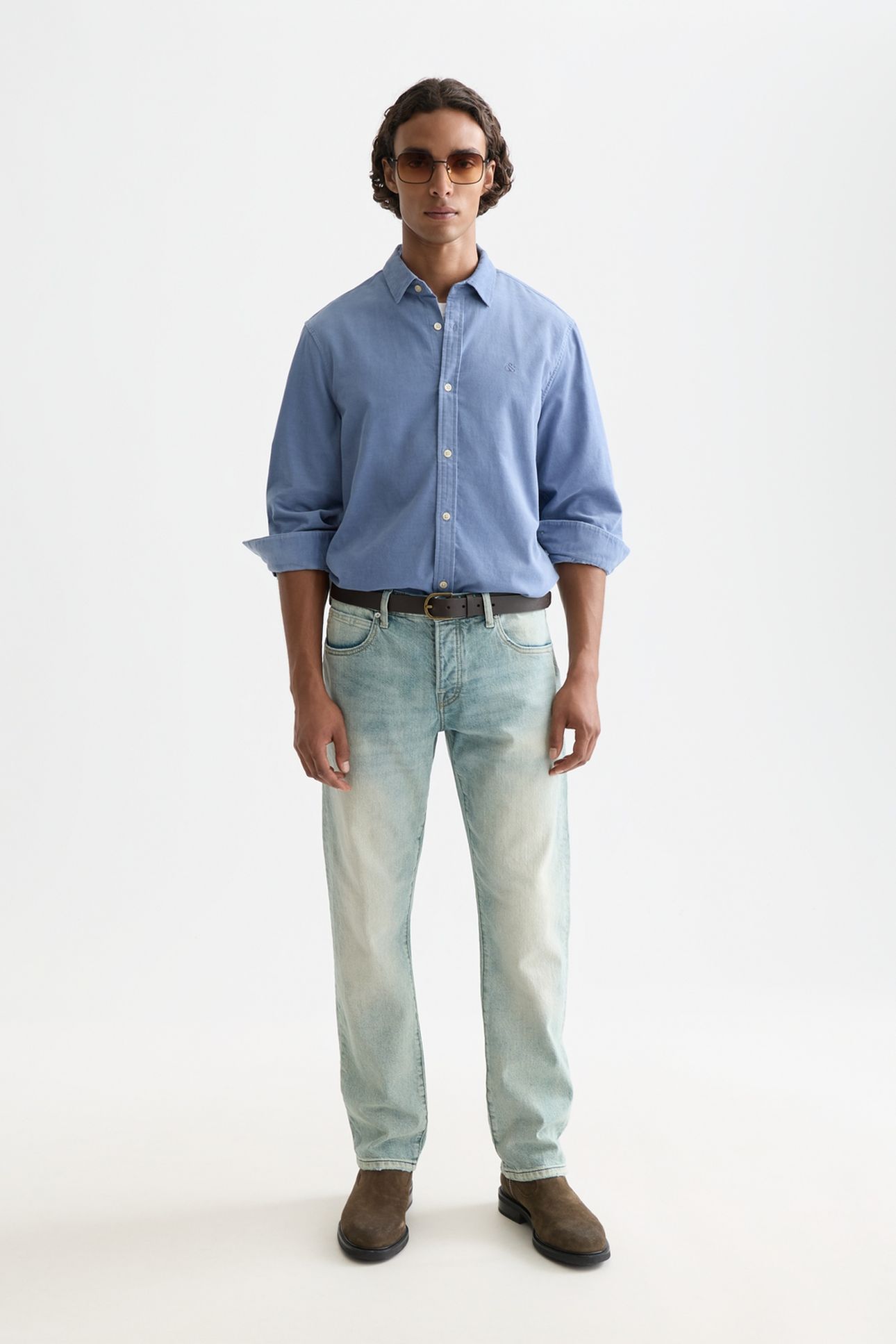 LIGHTWEIGHT CORDUROY REGULAR-FIT SHIRT NAVY 3