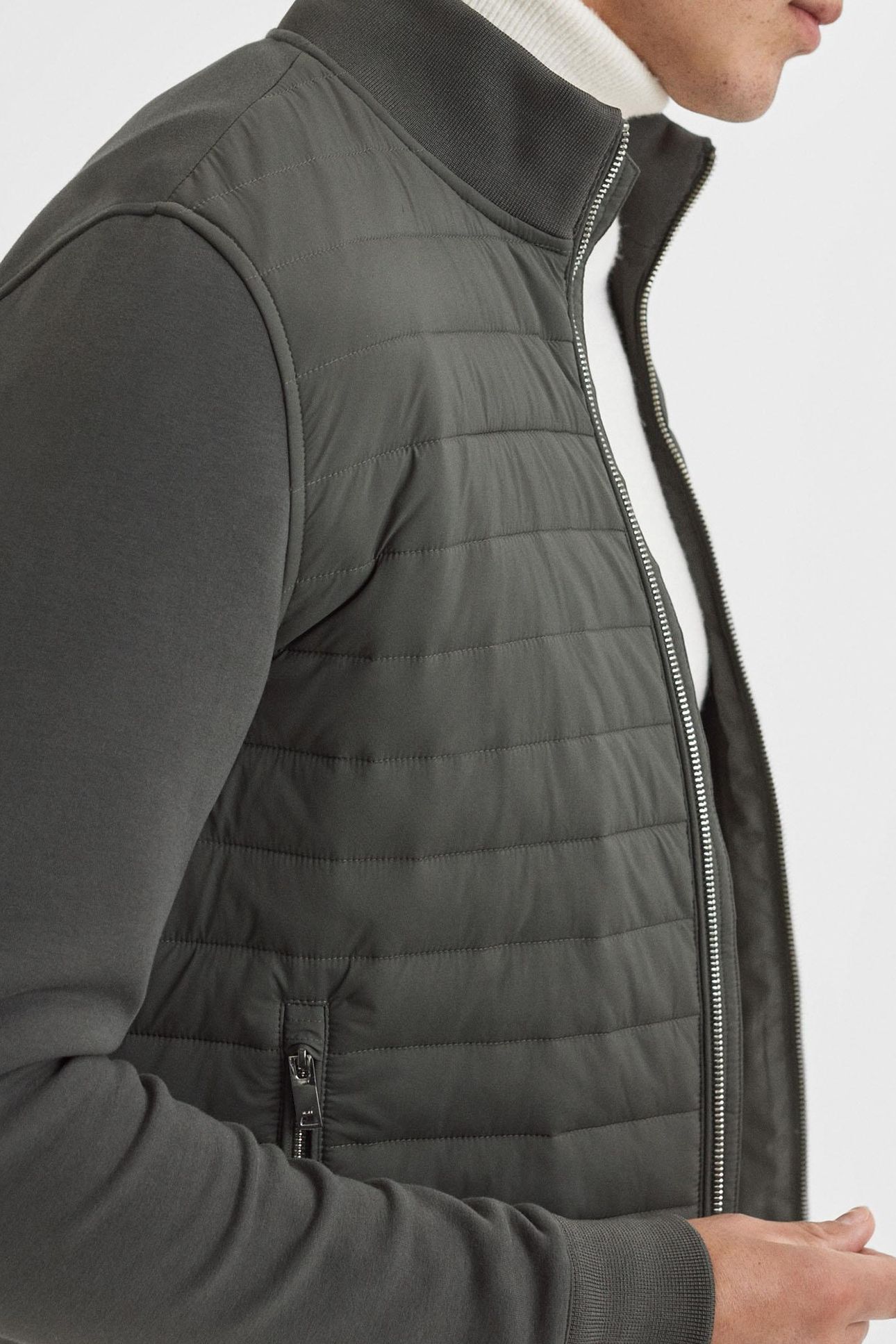 LS JERSEY QUILTED ZIP THROUGH HYBRID SAGE GREEN 6