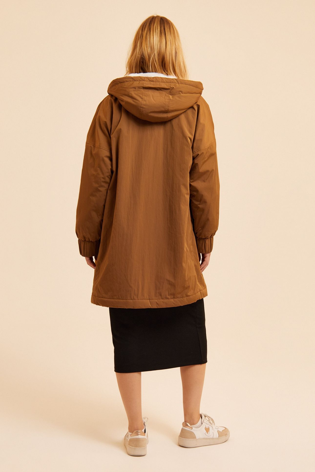 CAMEL NYLON FUR-LINED PARKA 2