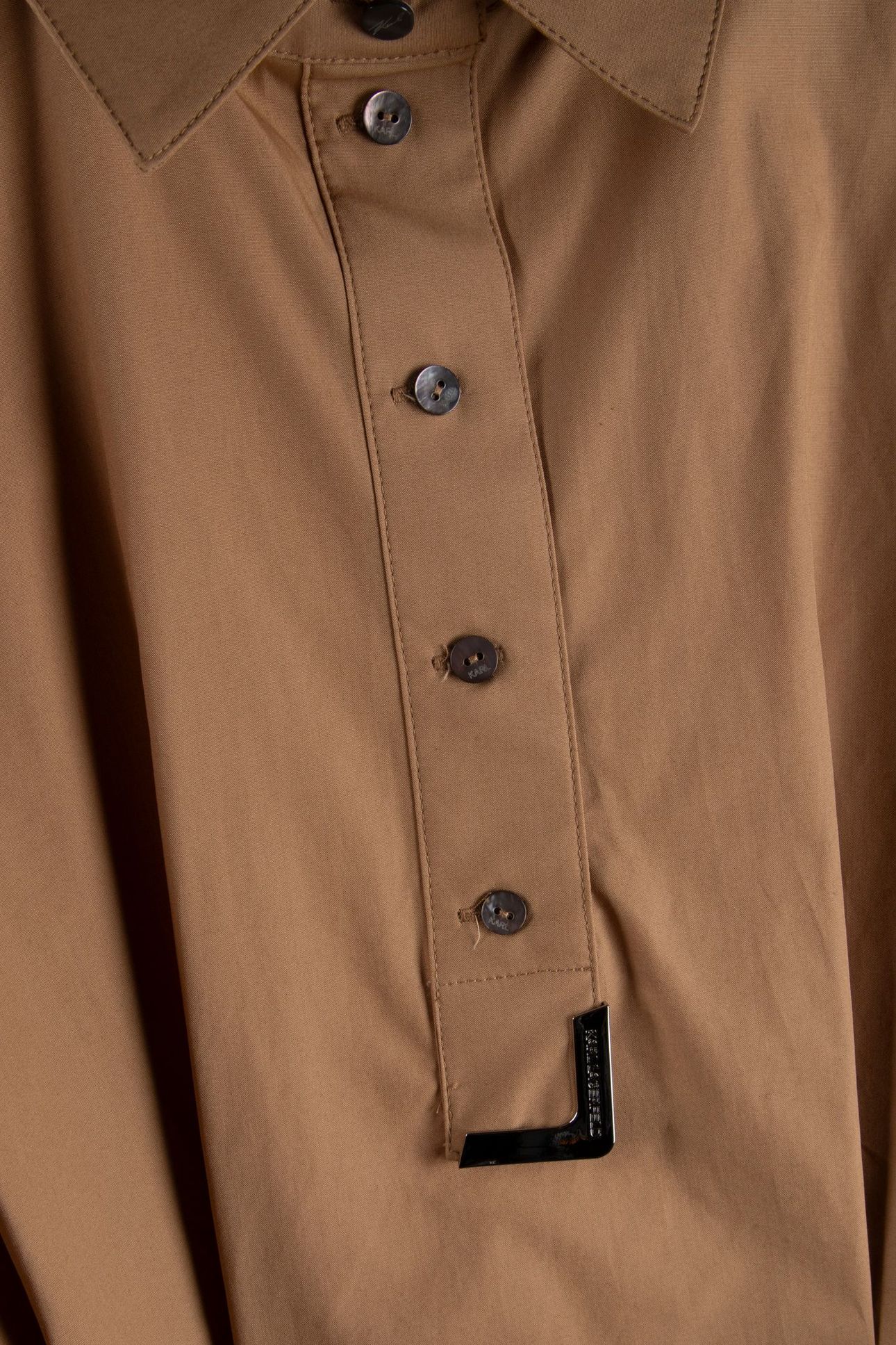 METAL DETAIL POPLIN SHIRT NOUGAT 4